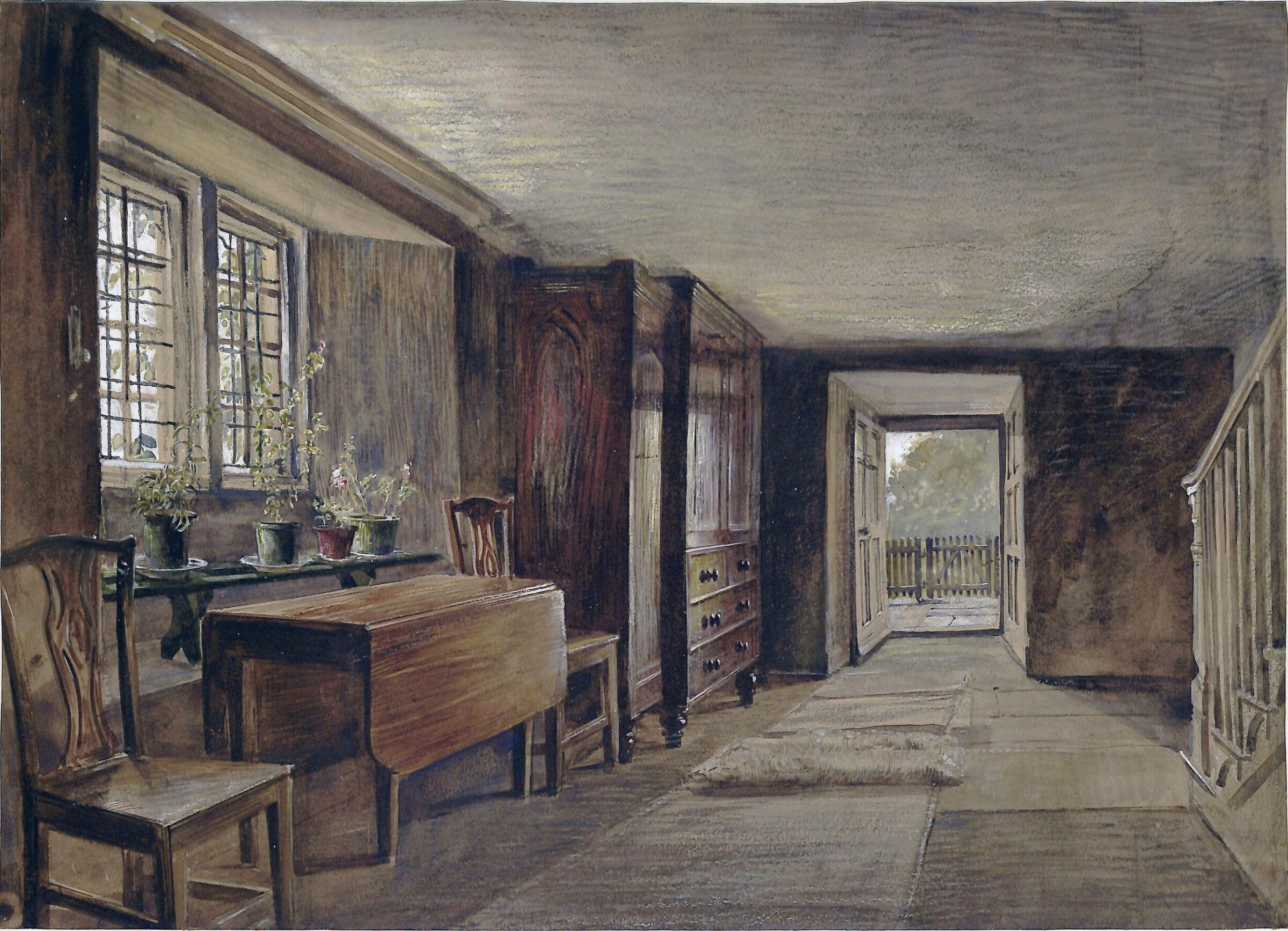 The Entrance Hall of Mortham Tower, Rokeby, Yorkshire, Richard Redgrave, ca. 1838