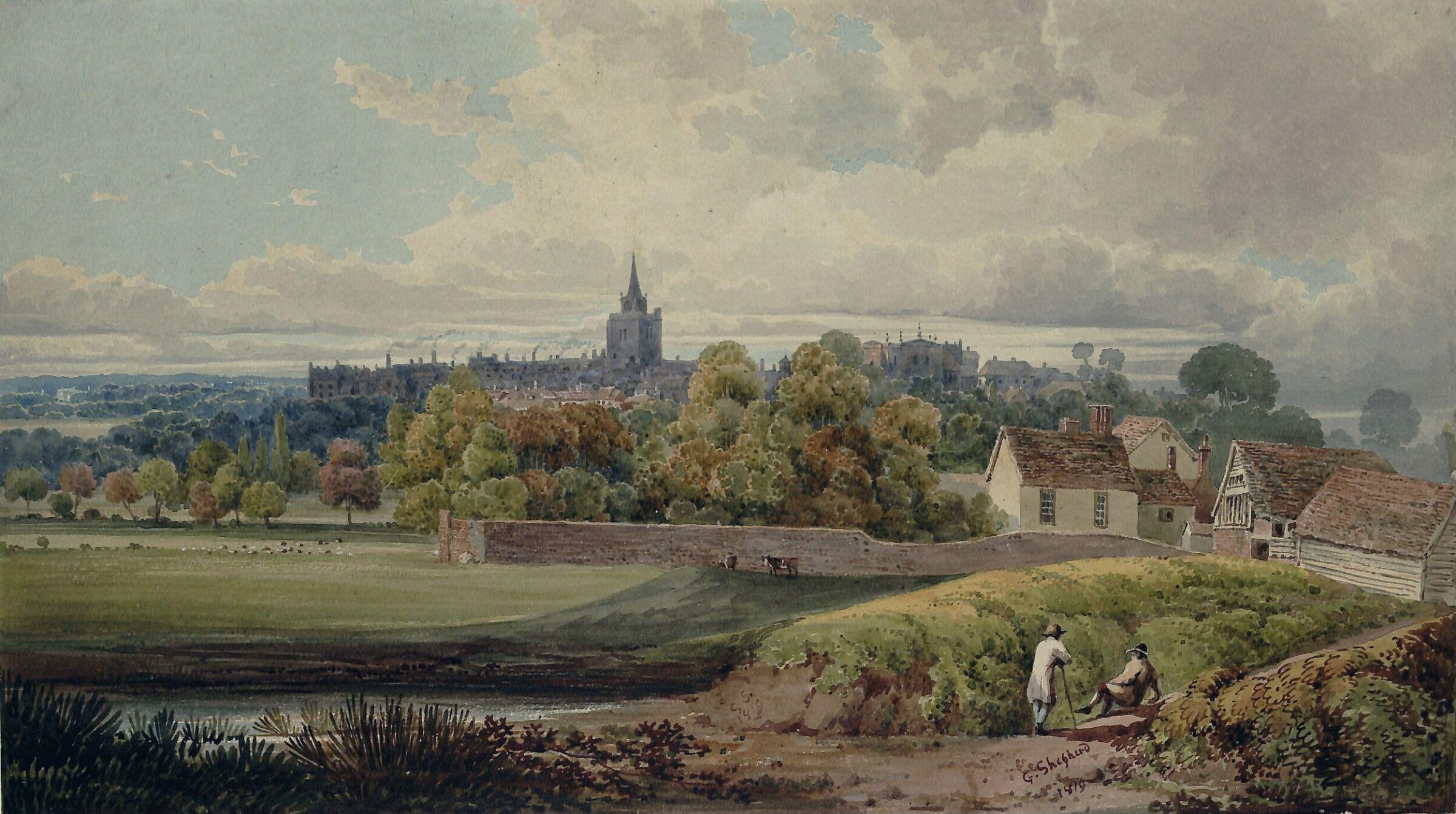 View of Aylesbury, Bucks, George Shepherd, 1819
