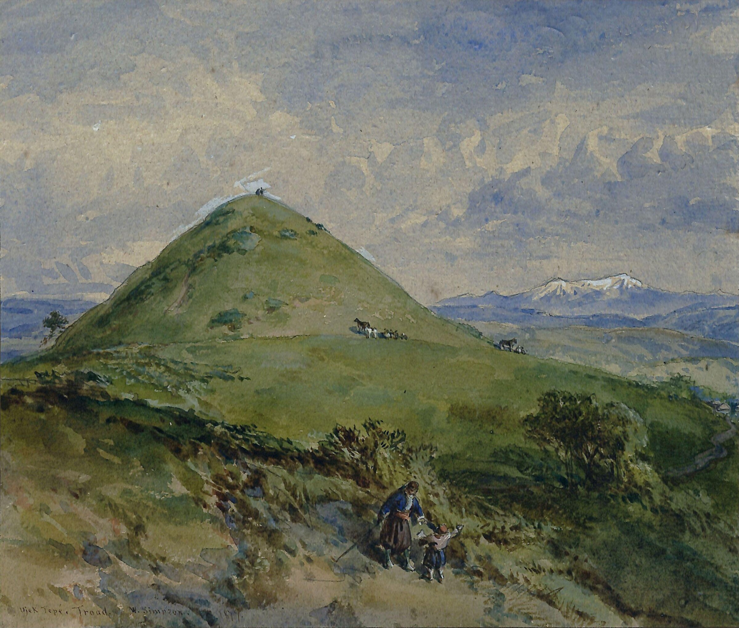 Tumulus of Ujek Tepeh in the Troad, William Simpson, 1877