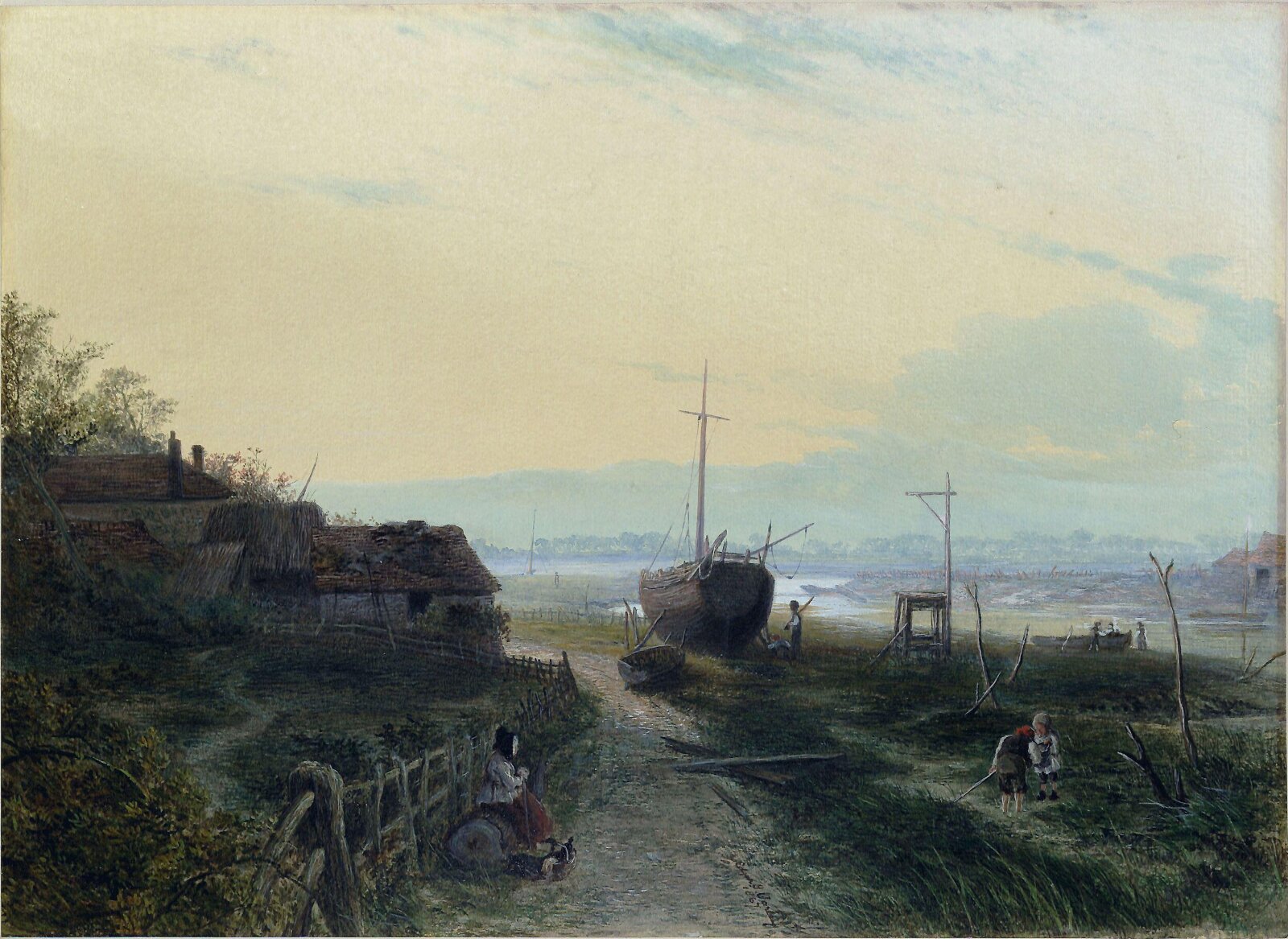 View from Gosport: Evening, Edgar John Varley, 1867