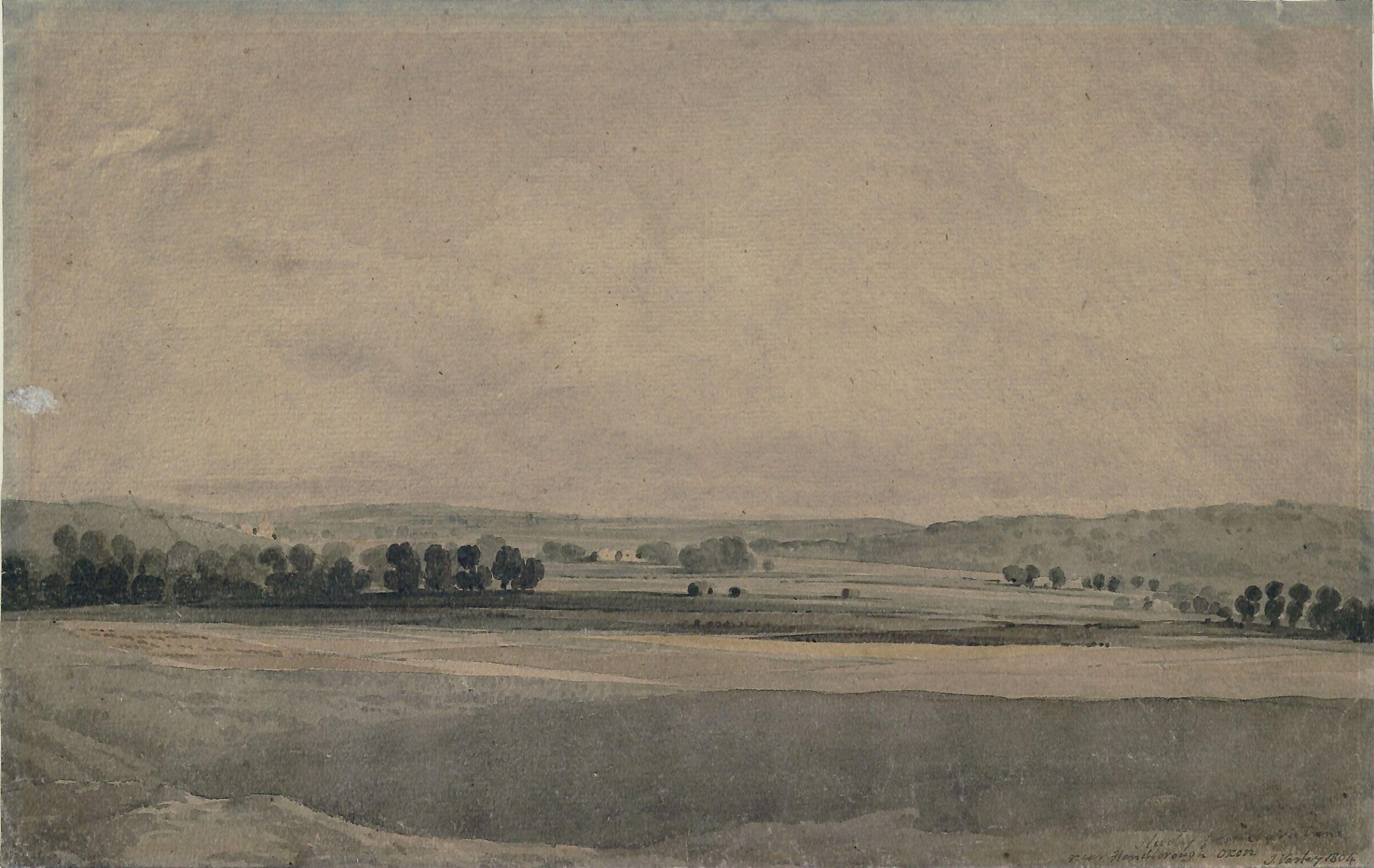 Study from nature near Handborough, Oxfordshire, John Varley, 1804