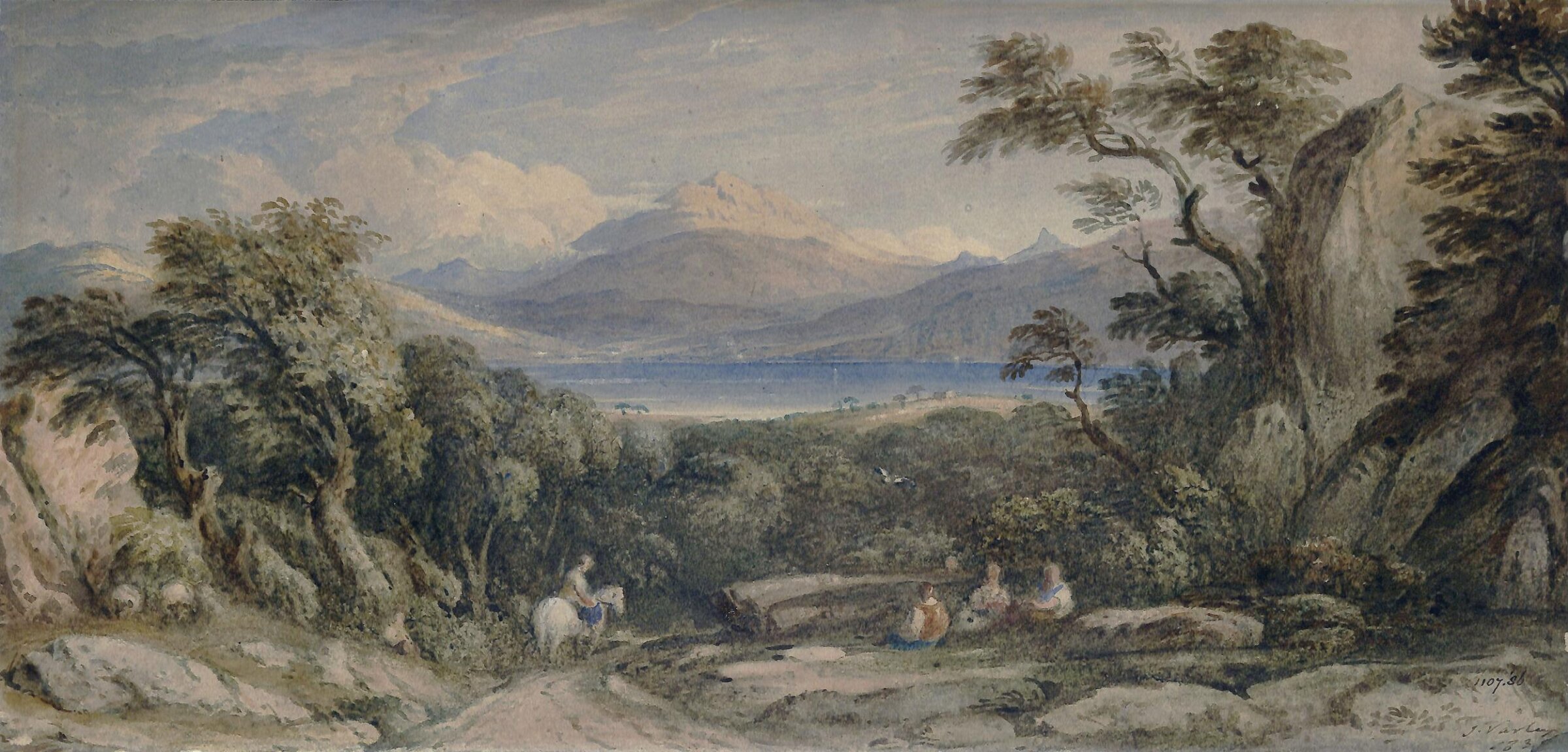 Tal-y-Llyn, with Cader Idris in the background, Varley, 1834