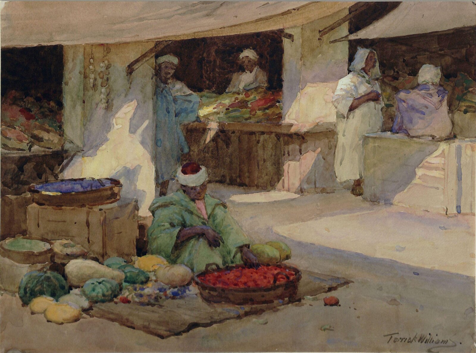 The Fruit Market, Tangier, Terrick Williams, ca. 1890-1936