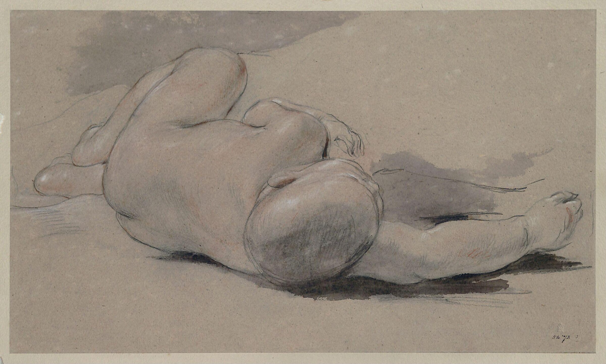 Study for the baby in 'The Peep 'O Day Boy', David Wilkie, ca. 1830s