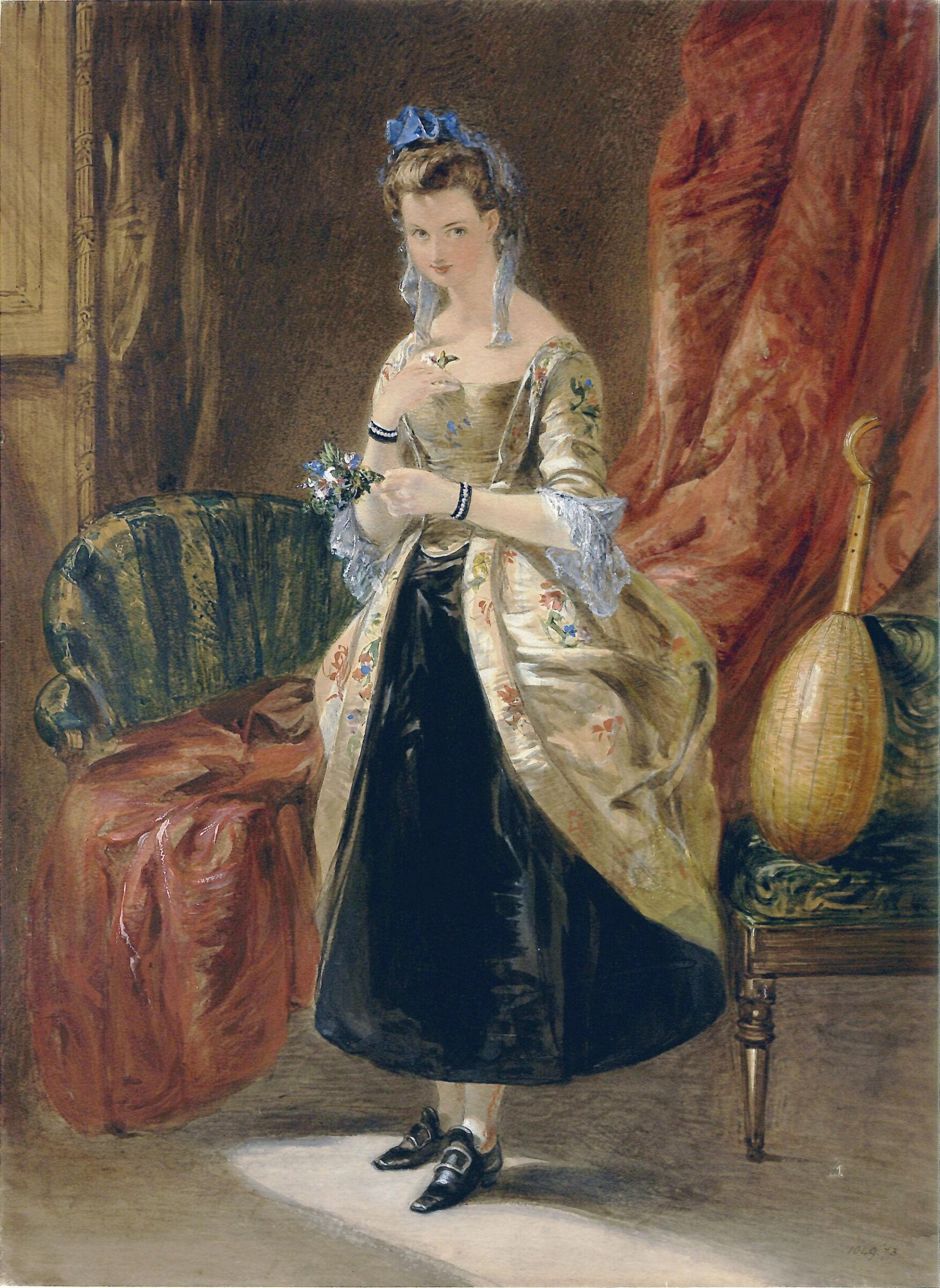 Dressed for a Ball: Girl with a Mandoline, Frank Stone, ca. 1820-59