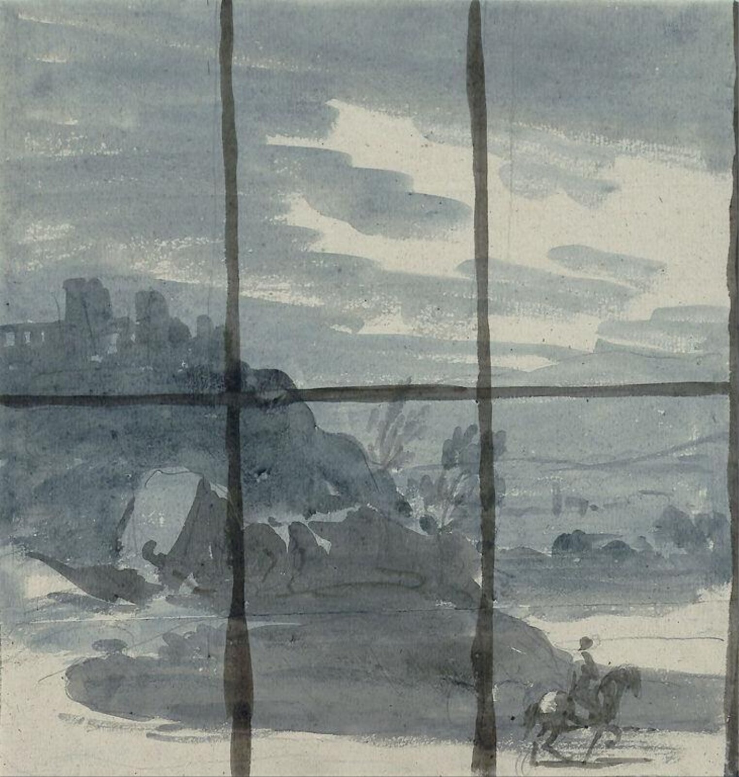 Landscape seen through window, ca. 1750-1809