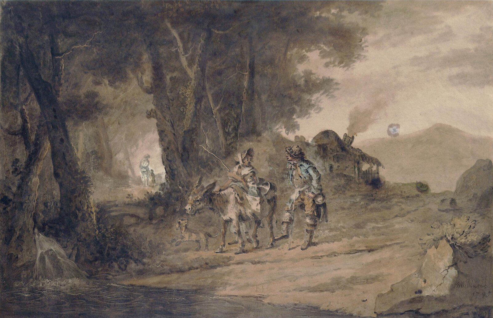 Peasants and Donkey, William Williams, 1795