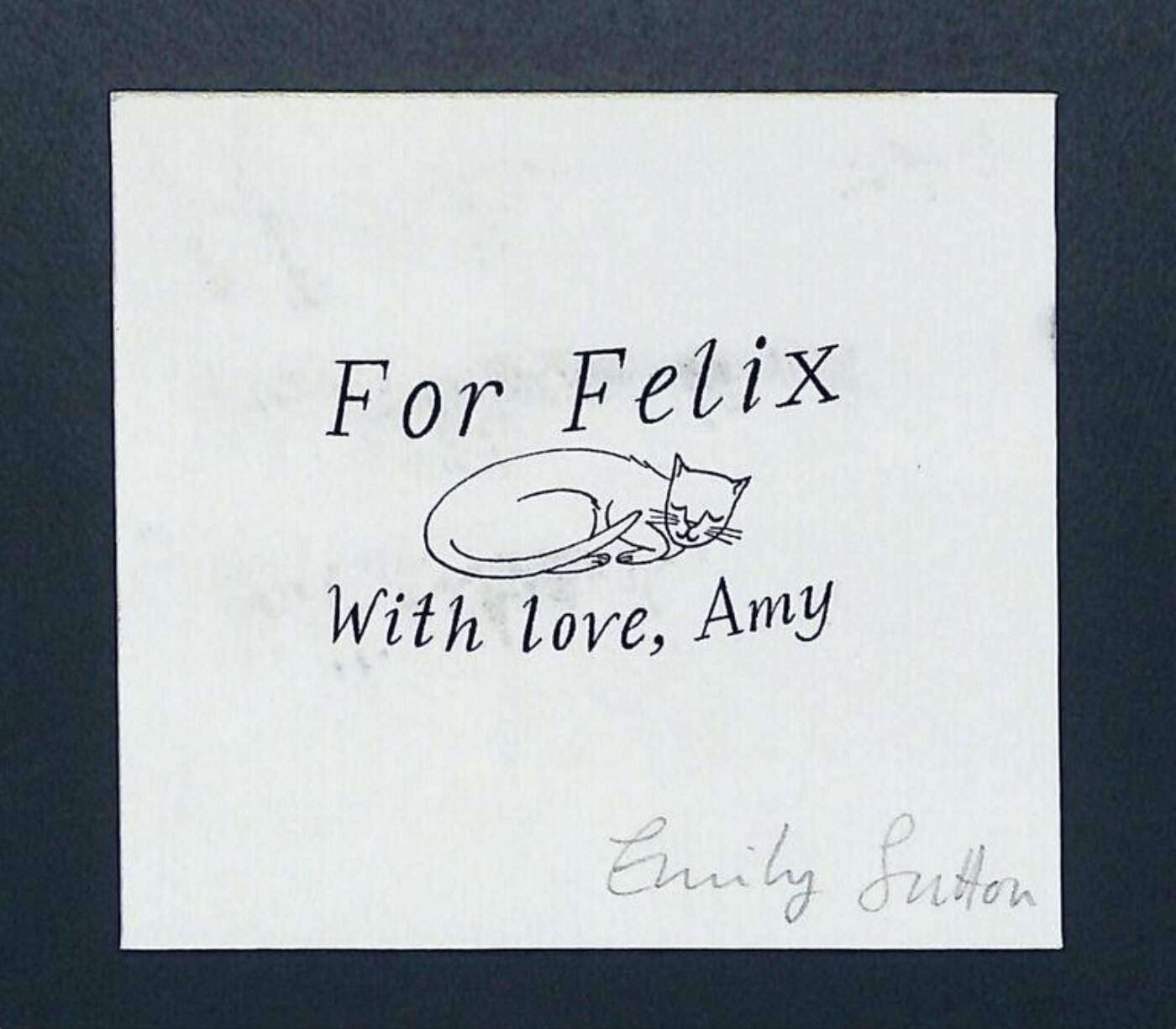 Emily Sutton, Label Card 'For Felix, with love, Amy'