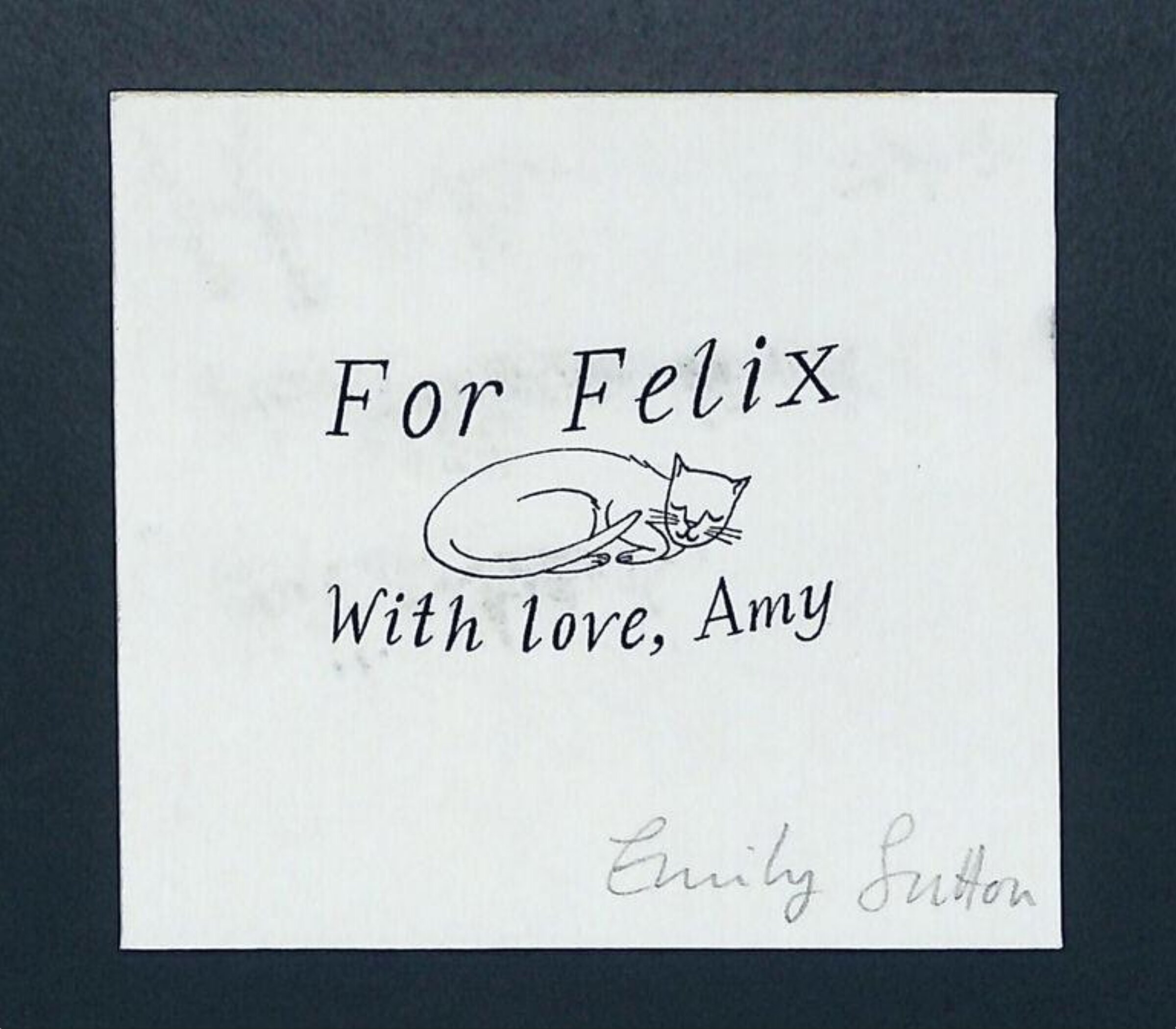 Label Card 'For Felix, with love, Amy', Emily Sutton, 2011