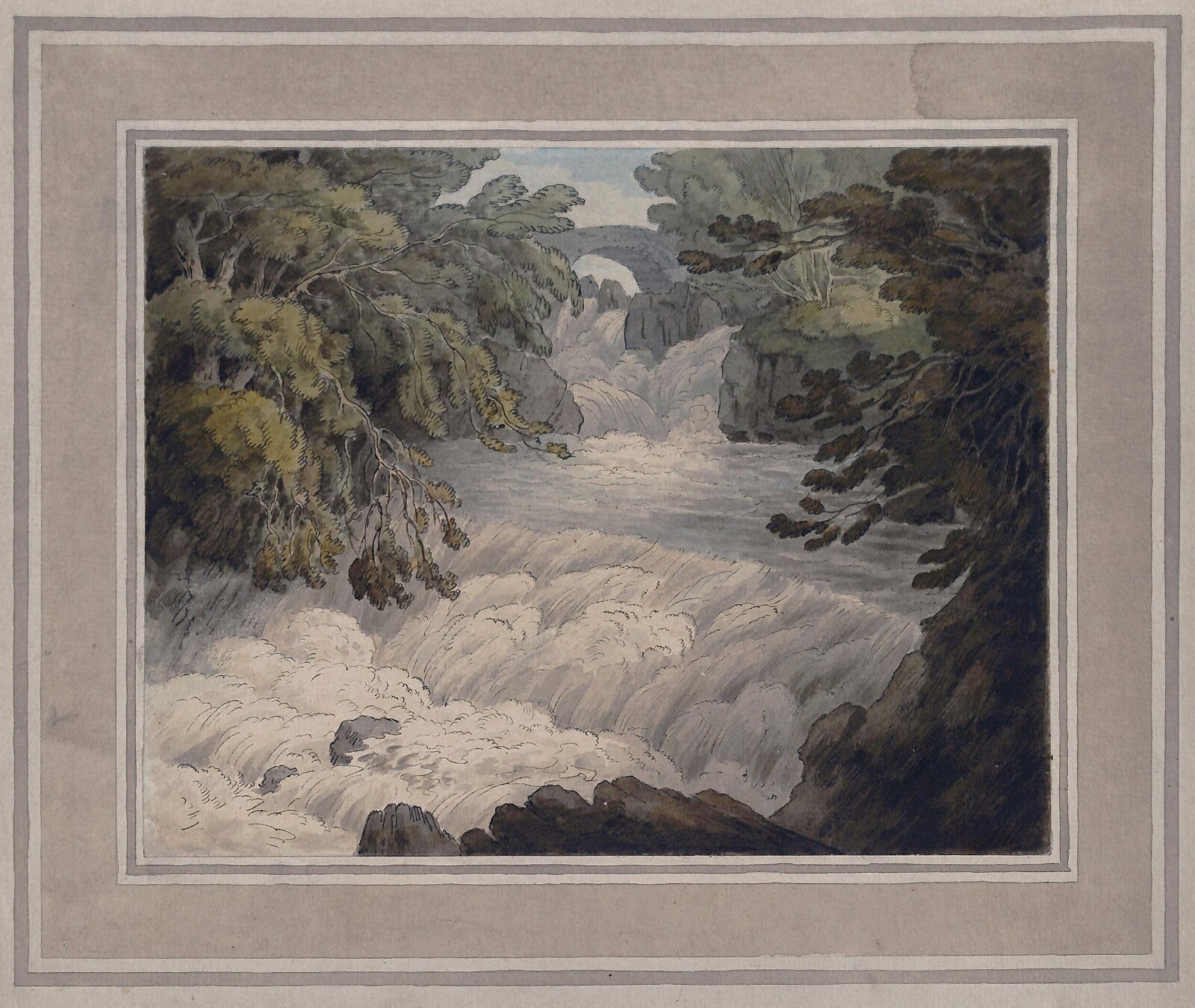 Fall at Cladich, John White Abbott, 1790s