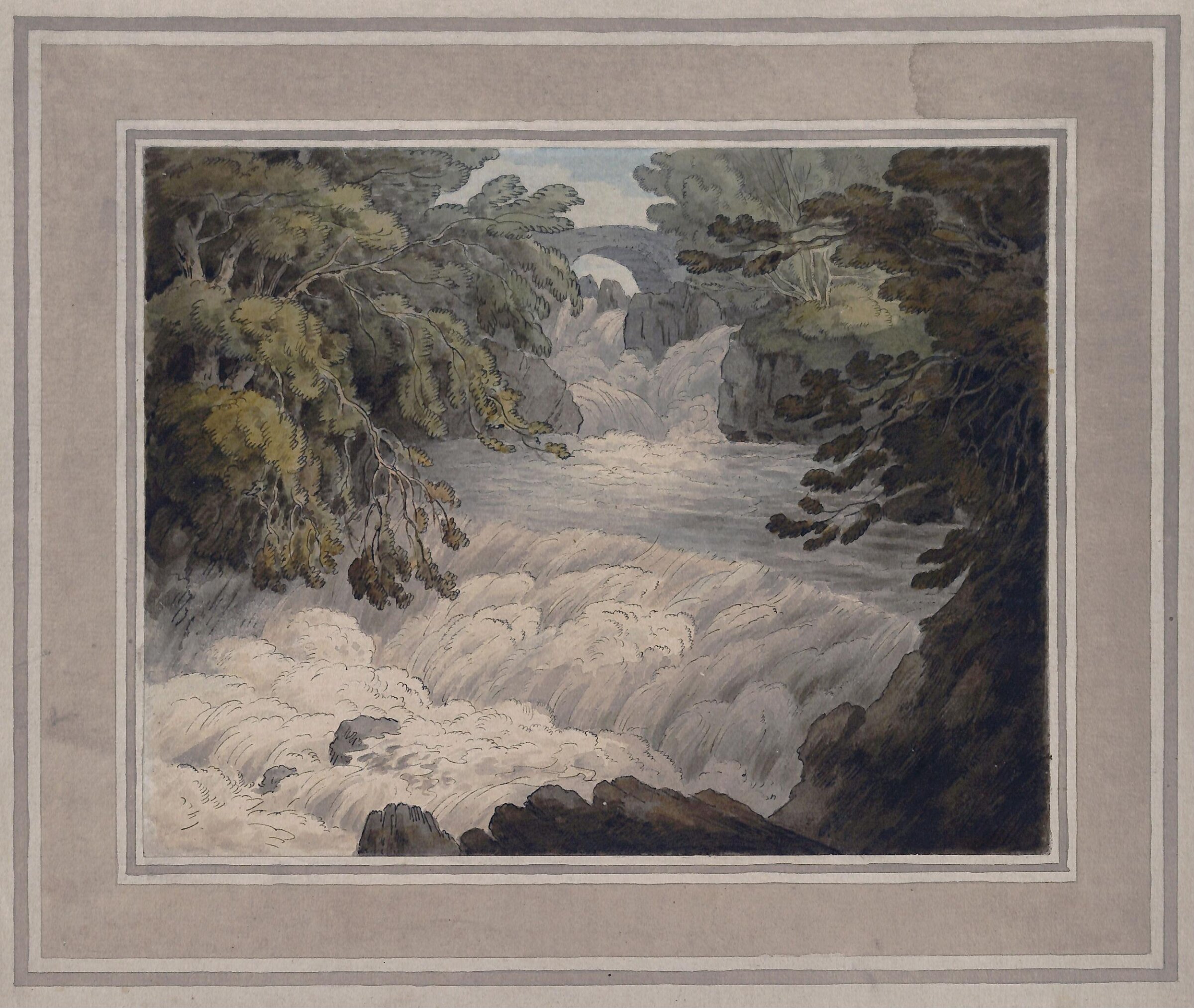 Fall at Cladich, John White Abbott, 1790s