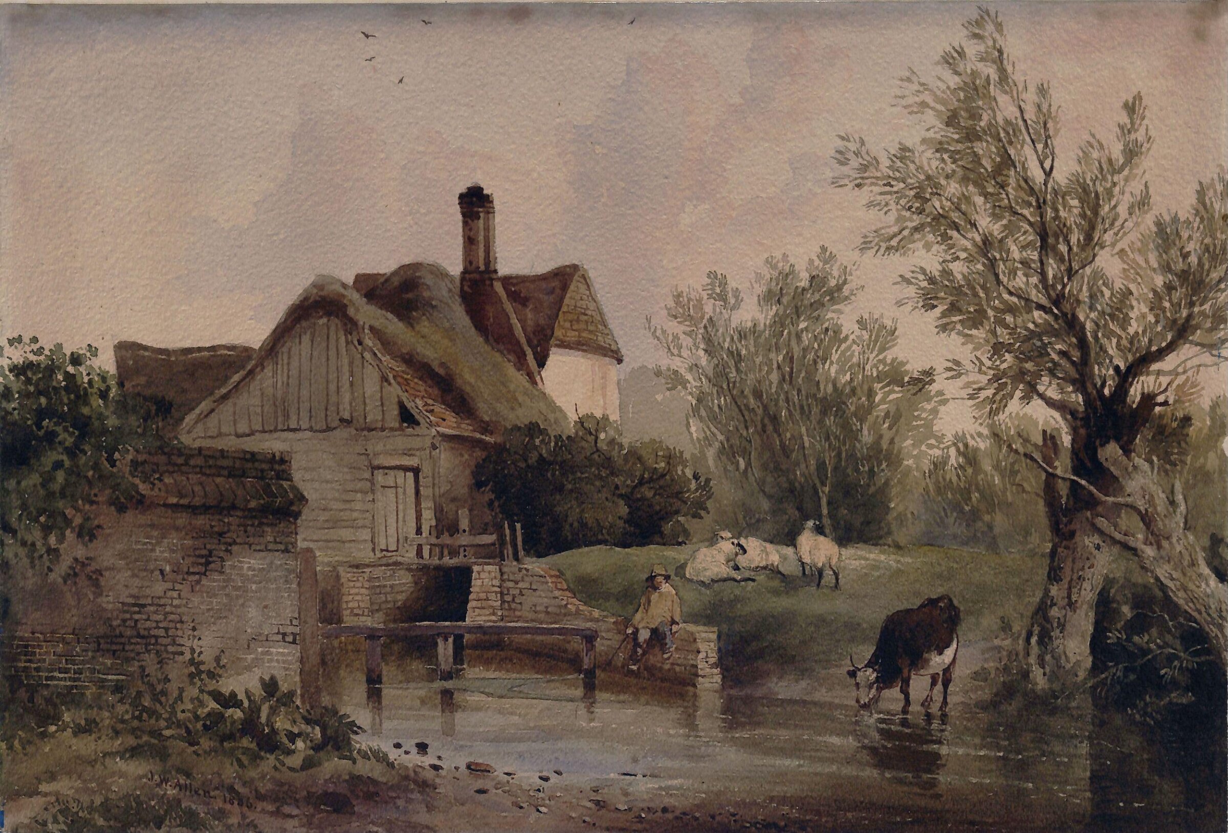 Landscape with a cottage, Allen, 1803-1852