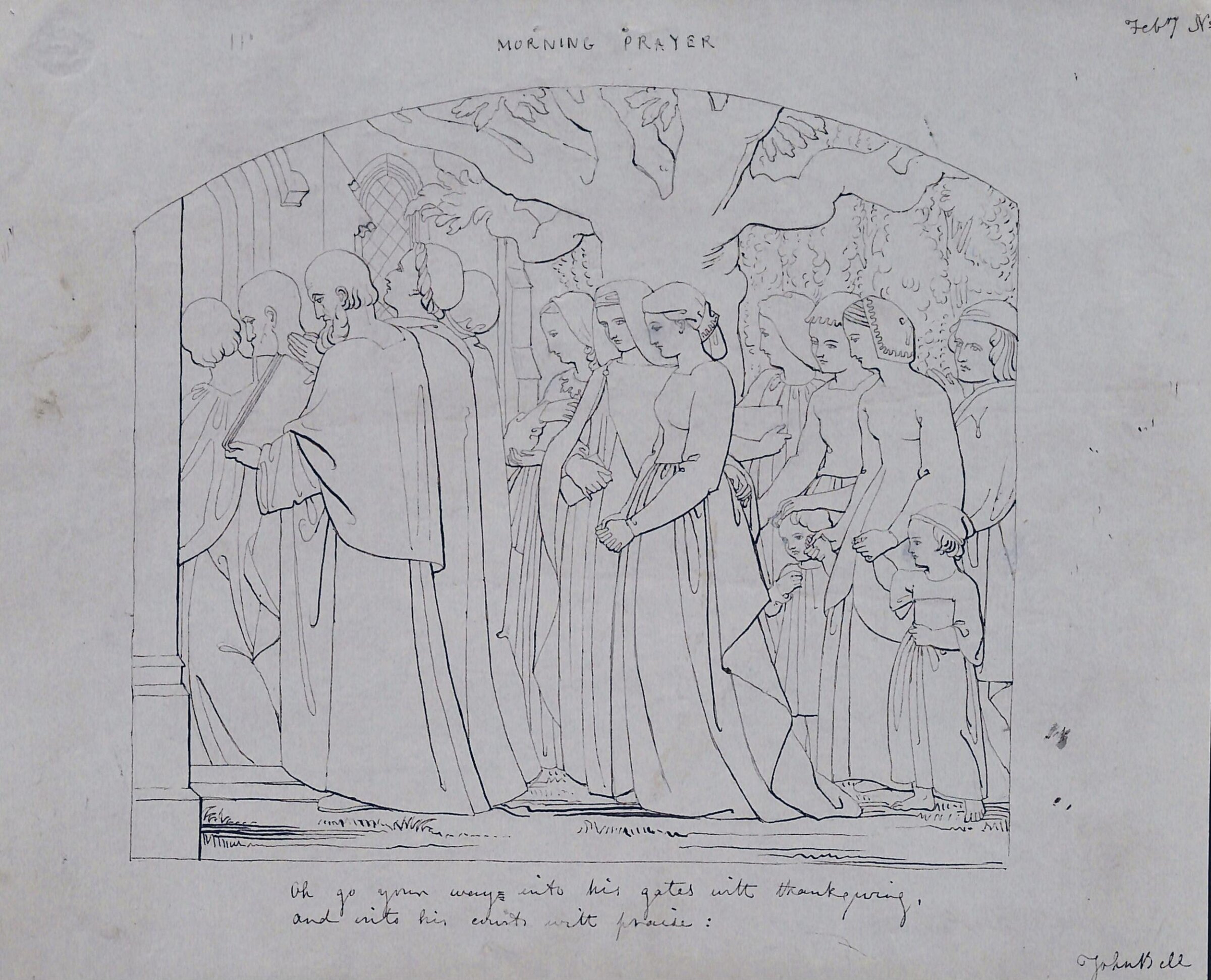 Design for Compositions from Morning and Evening Prayer, John Bell, 1844