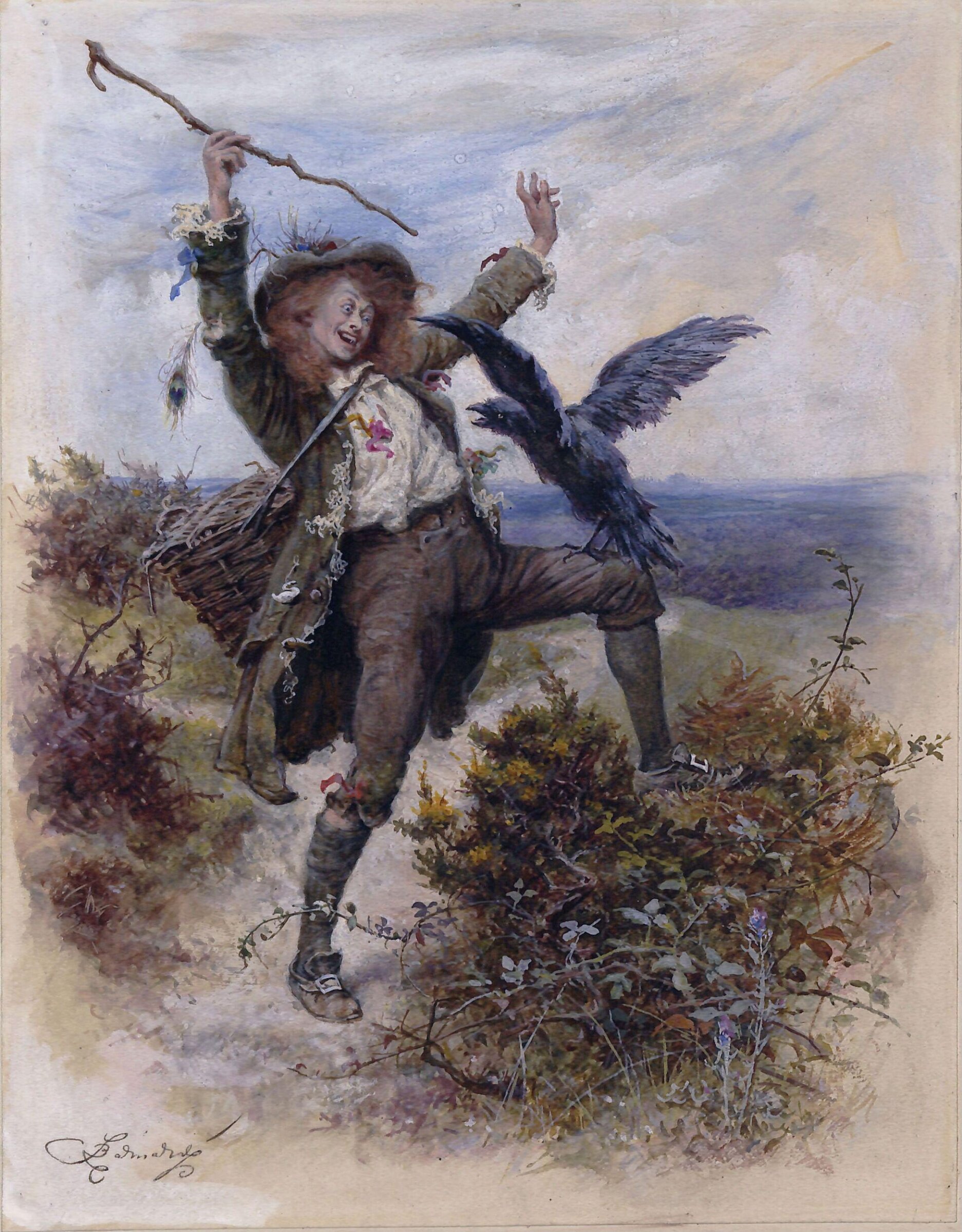 Barnaby Rudge and the Raven Grip, Frederick Barnard, 1874