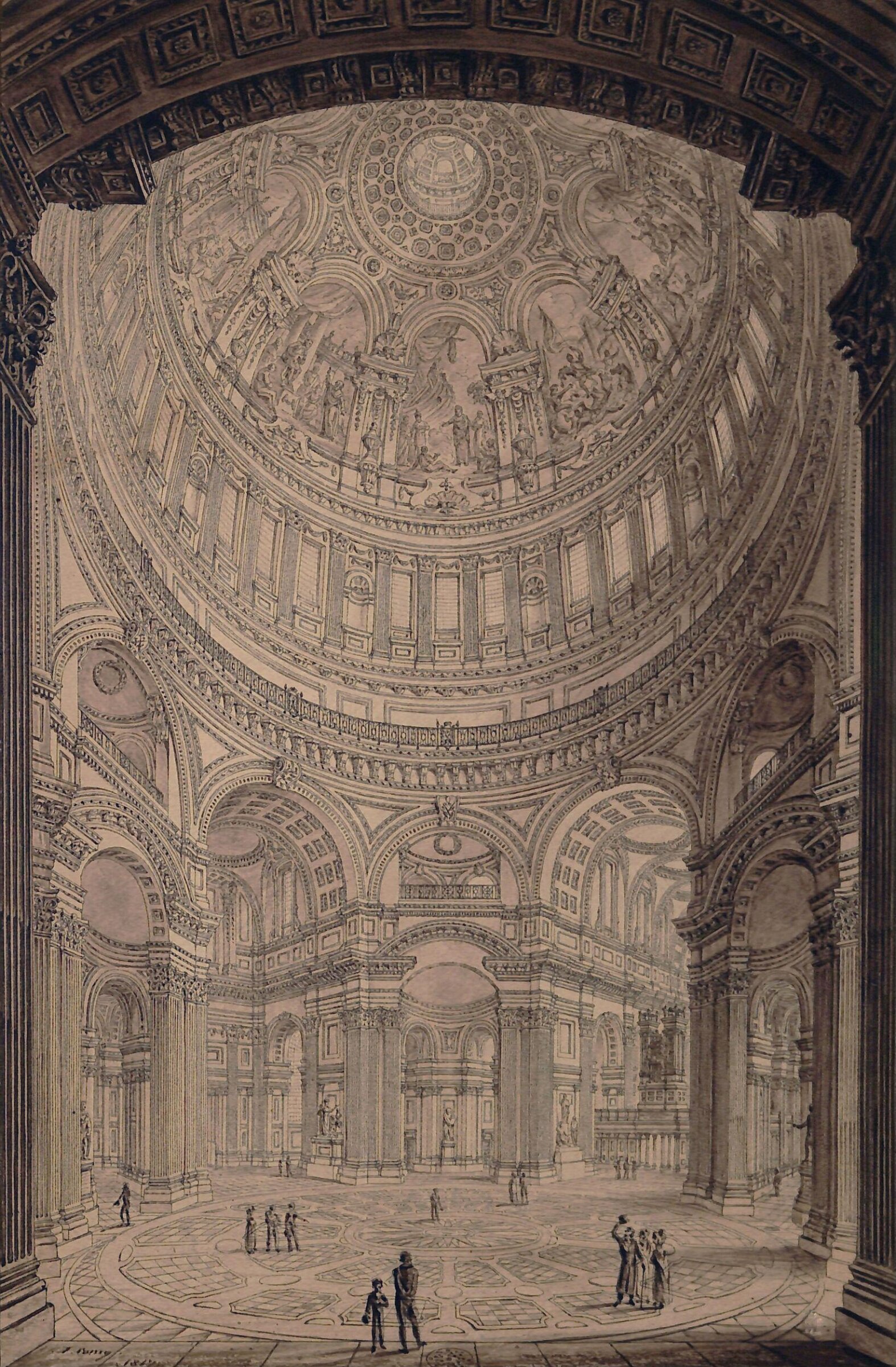 Interior of St. Paul's Cathedral, Coney, 1817