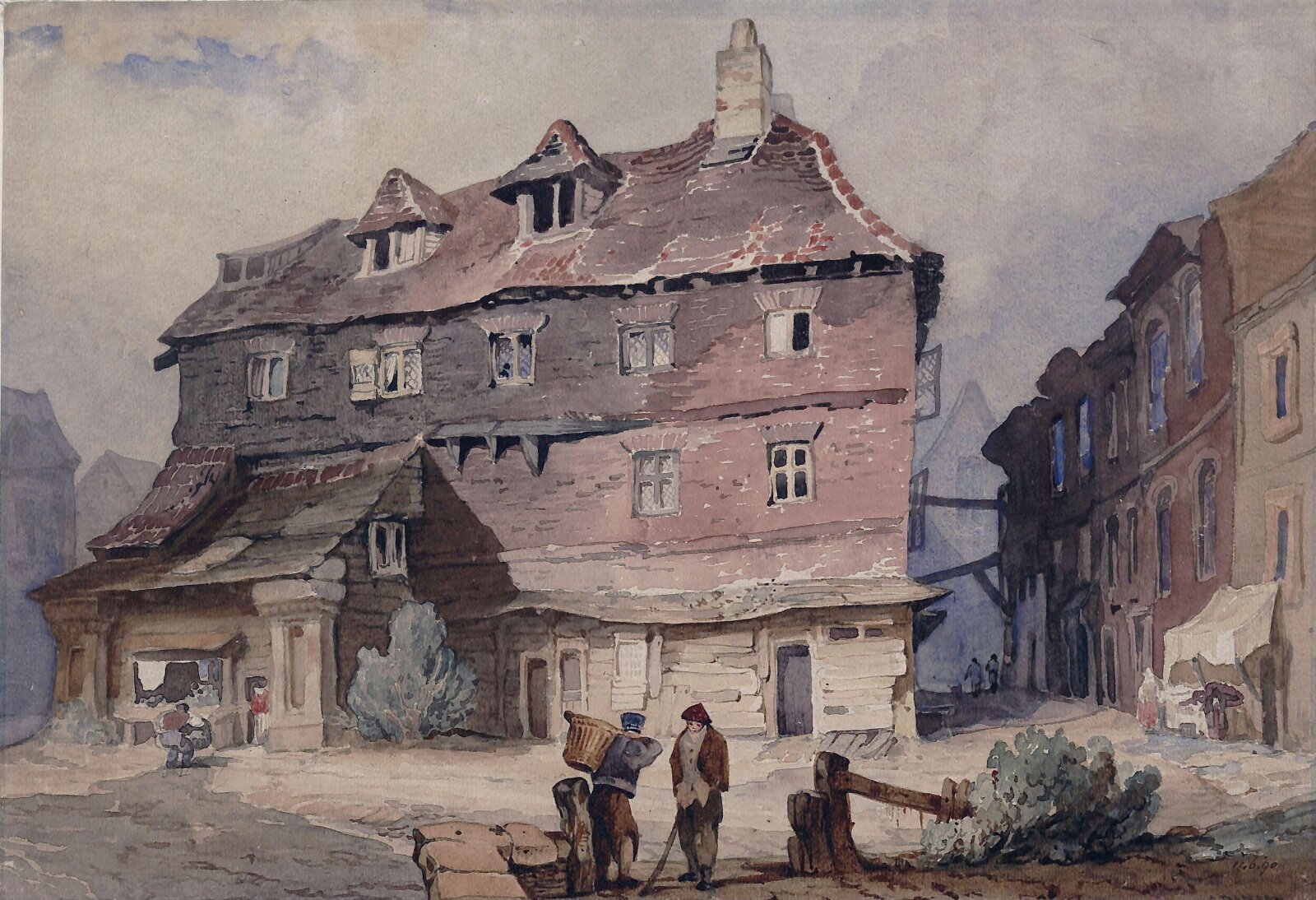 Street with old houses, Danson, ca. 1820-80