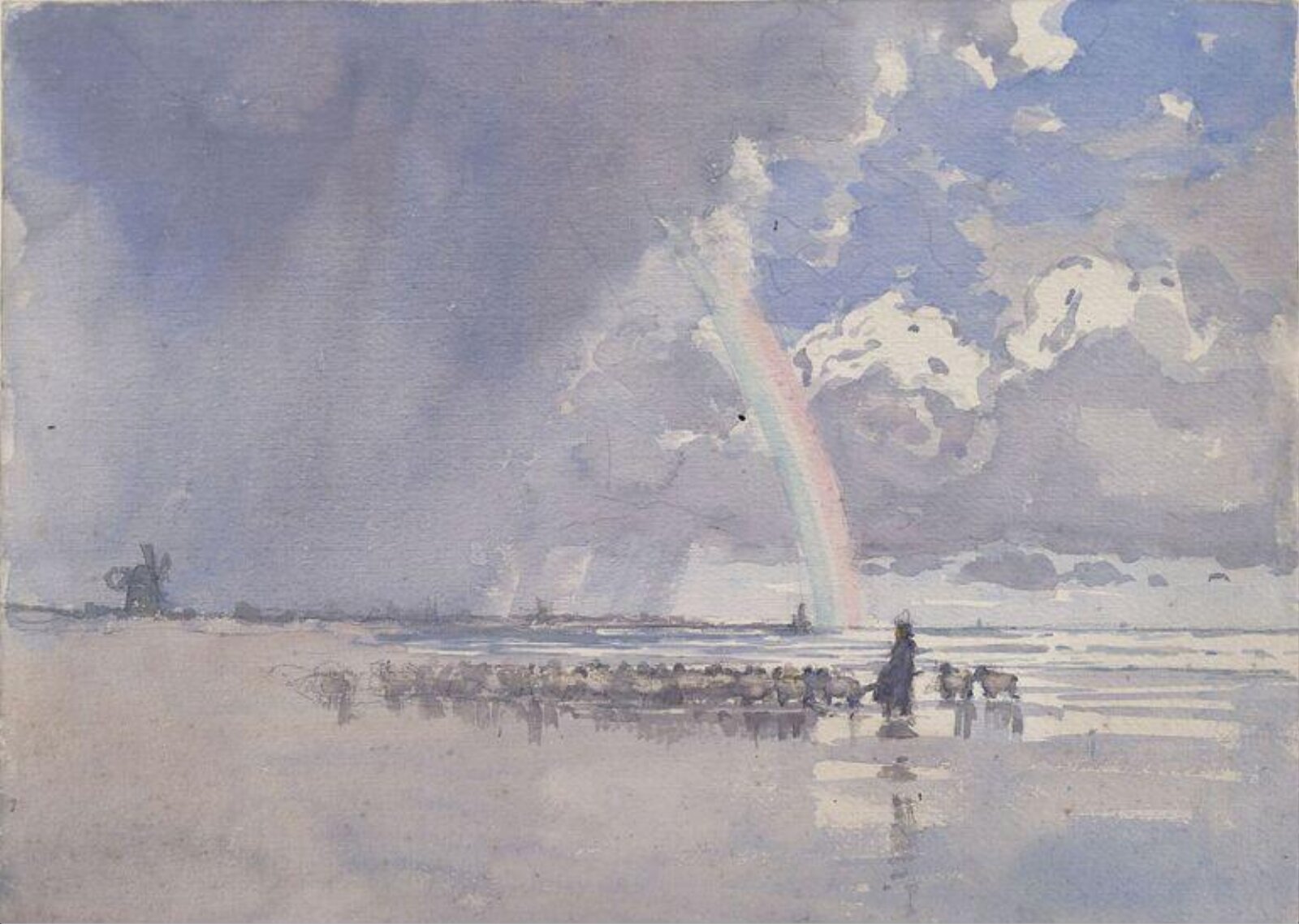 Sea, Sheep and Rainbow, Nelson Ethelred Dawson, 1880-1941
