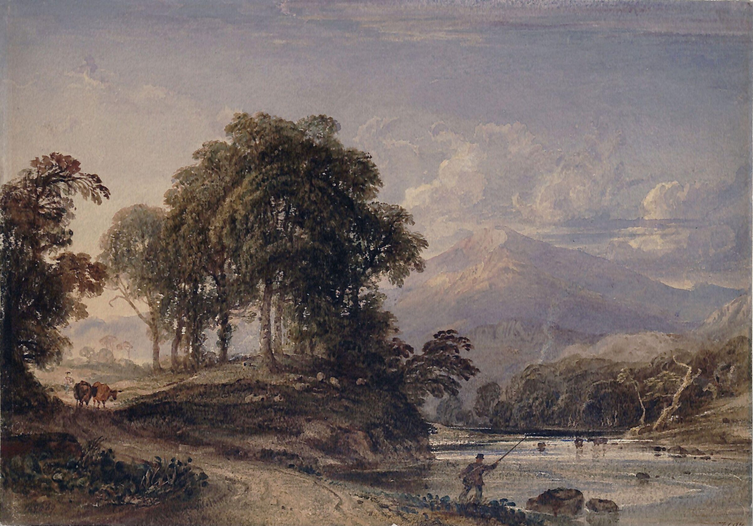 Moel Hebog, looking down the vale from Dinas Emrys, near Beddgelert, Anthony Vandyke Copley Fielding, 1849