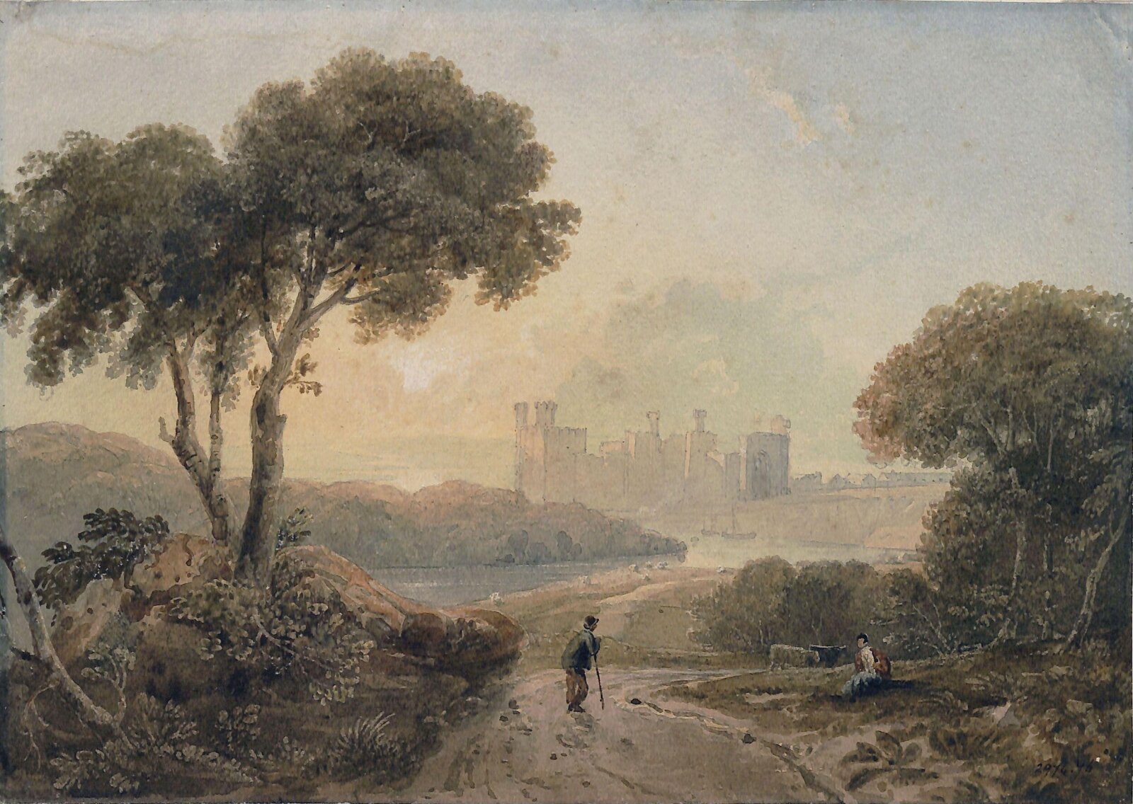 Carnarvon Castle, Copley Fielding, ca. 1810-55