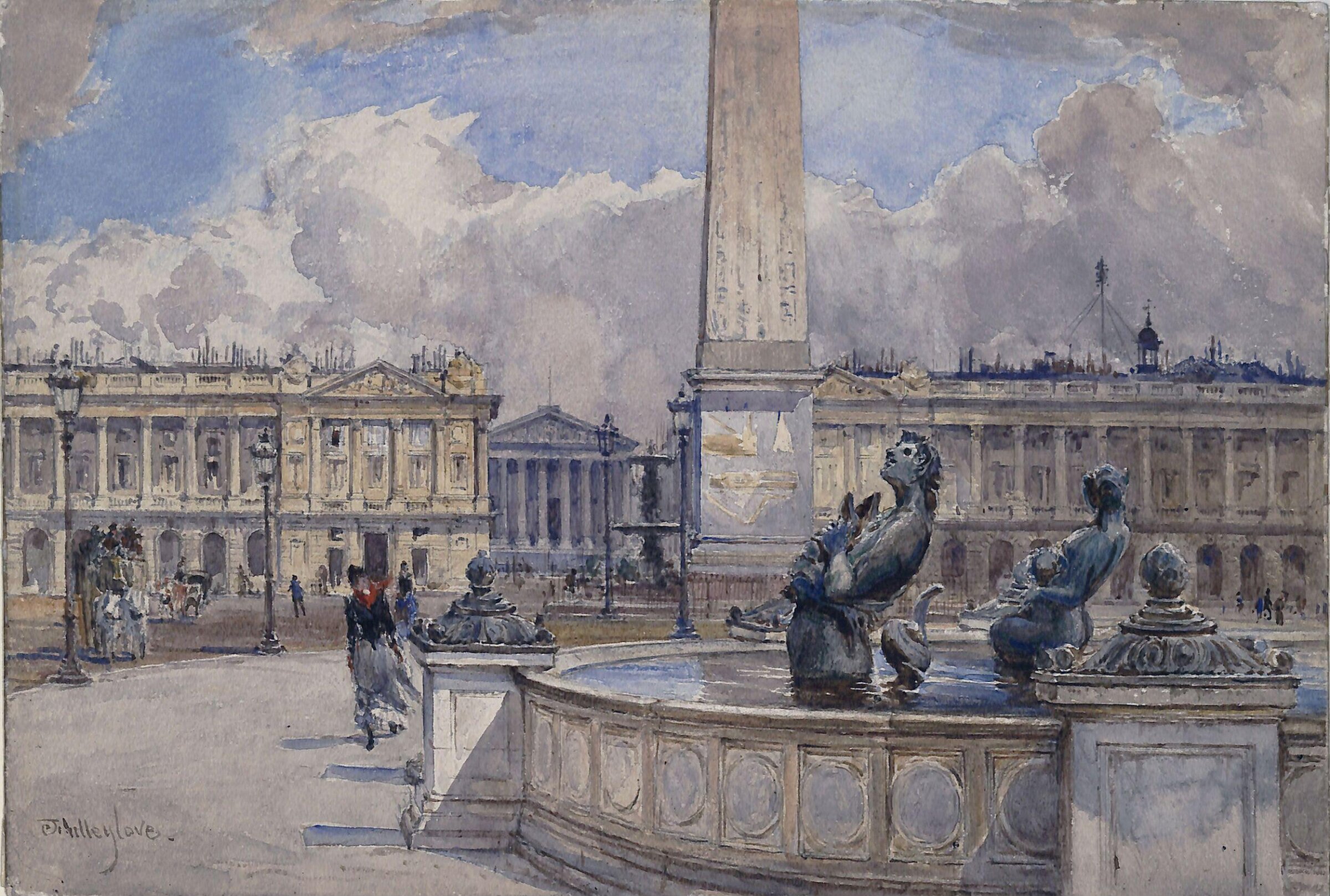 Place de la Concorde, looking towards the Madeleine, John Fulleylove, ca. 1860-1908