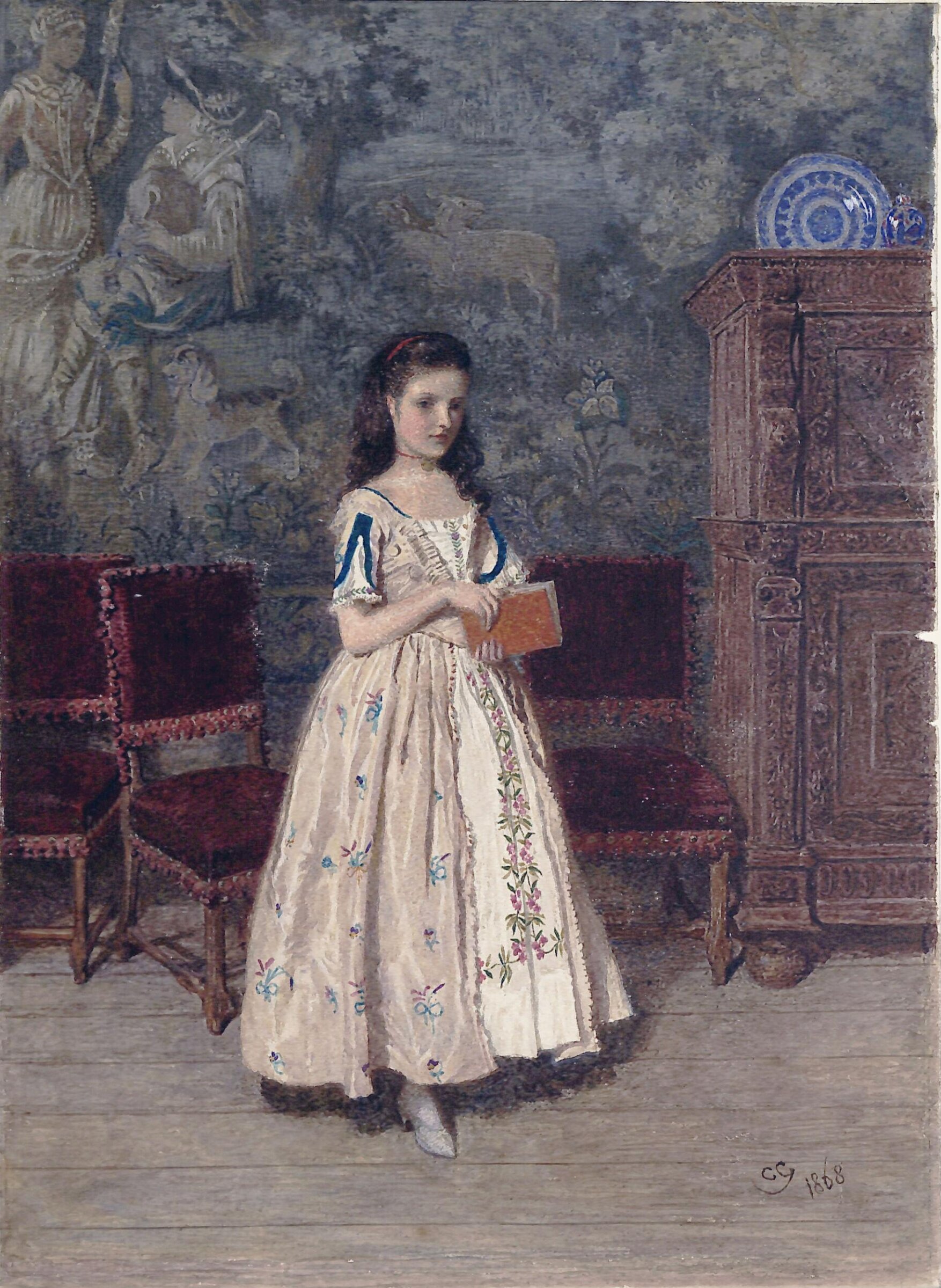 Girl with Book, Charles Green, 1868
