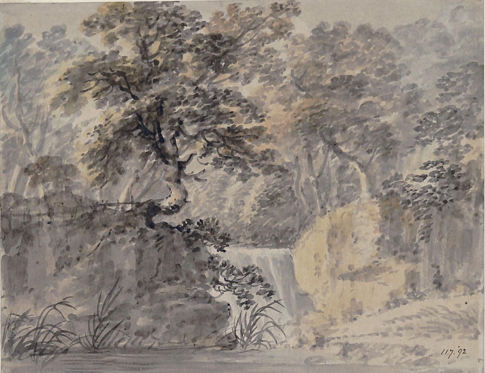 Waterfall in a wood, Amos Green, ca. 1755-1807