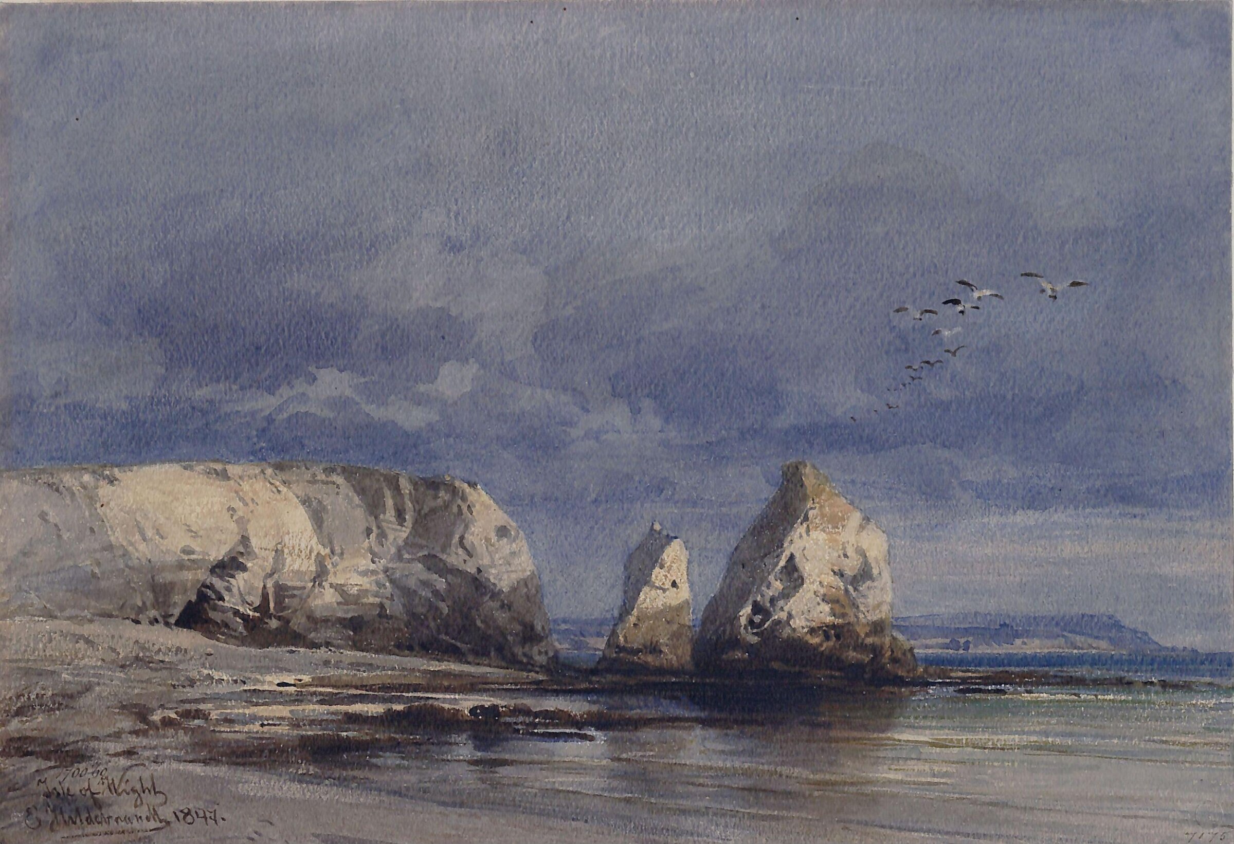 The Needles, Isle of Wight, Эдуард Гильдебрандт, 1847