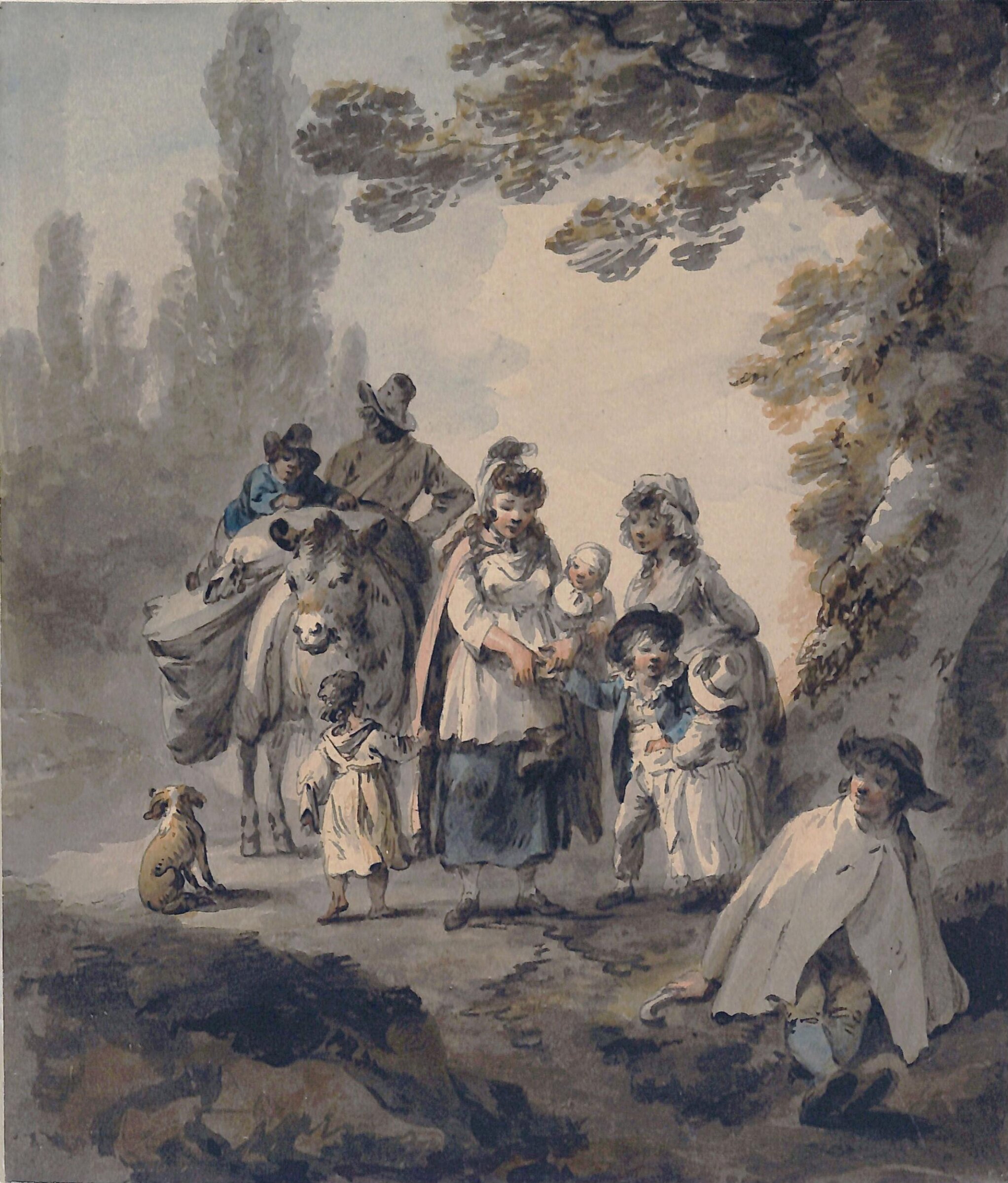 Landscape with peasants, Ibbetson, ca. late 18th century