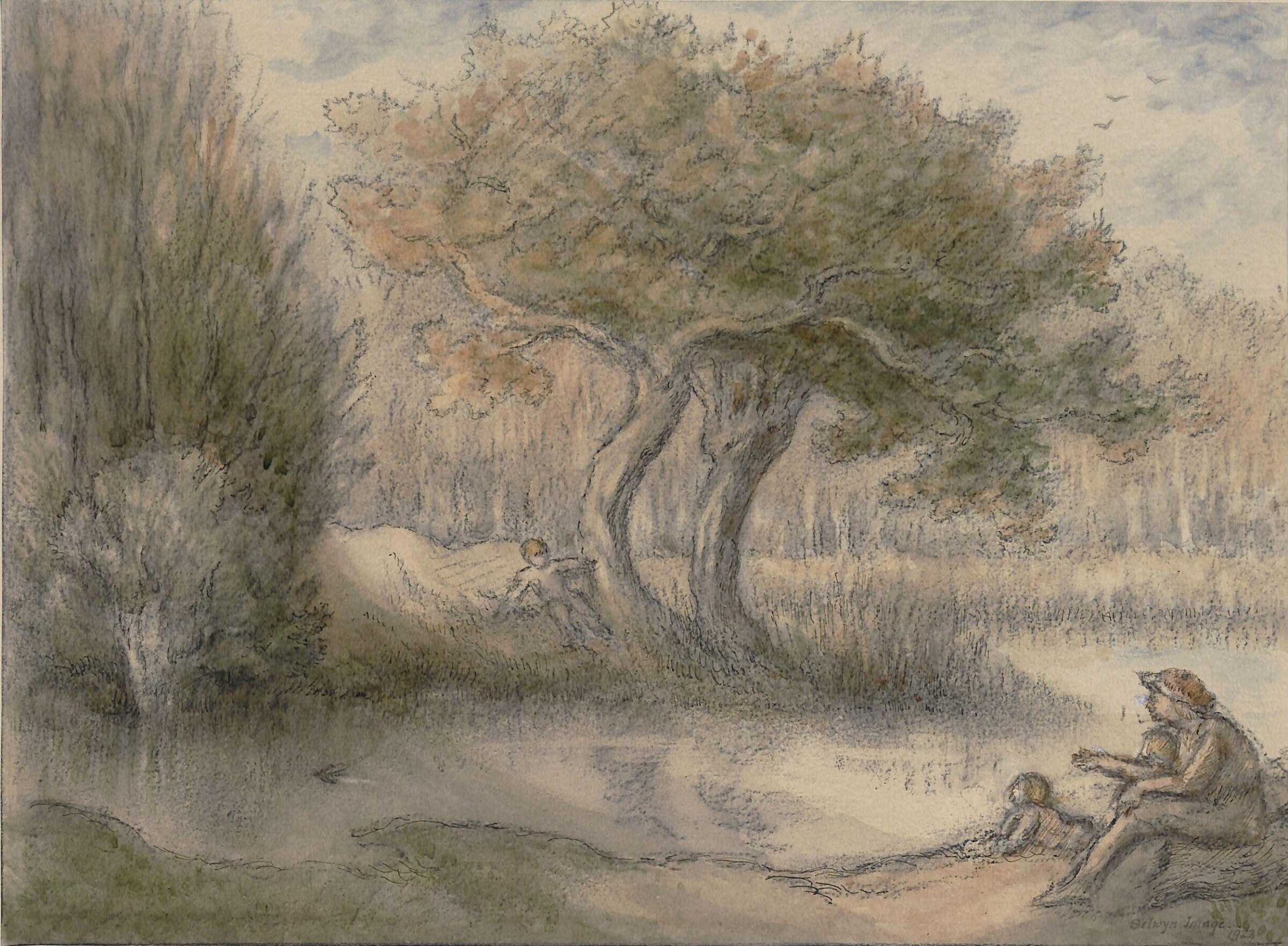 Boys Bathing, Selwyn Image, 1922-1923
