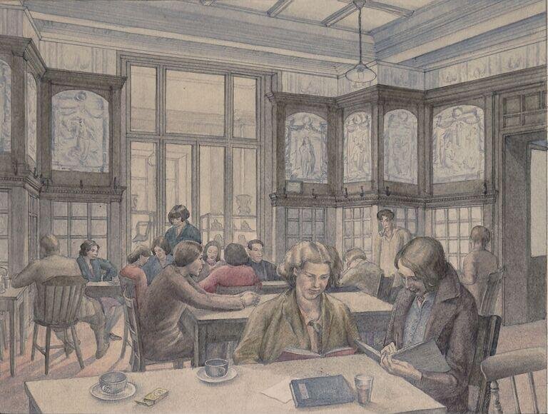 The Old Grill Room of the Victoria and Albert Museum, Occupied by Students from the Royal College of Art