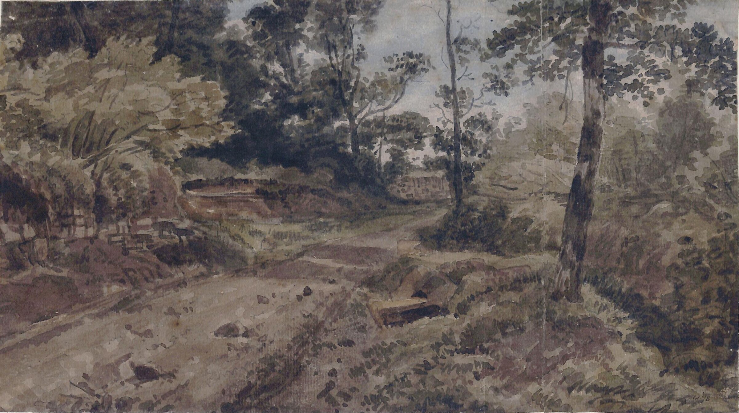 View at Cheshunt, Hertfordshire, Frederick Lewis, ca. 1815