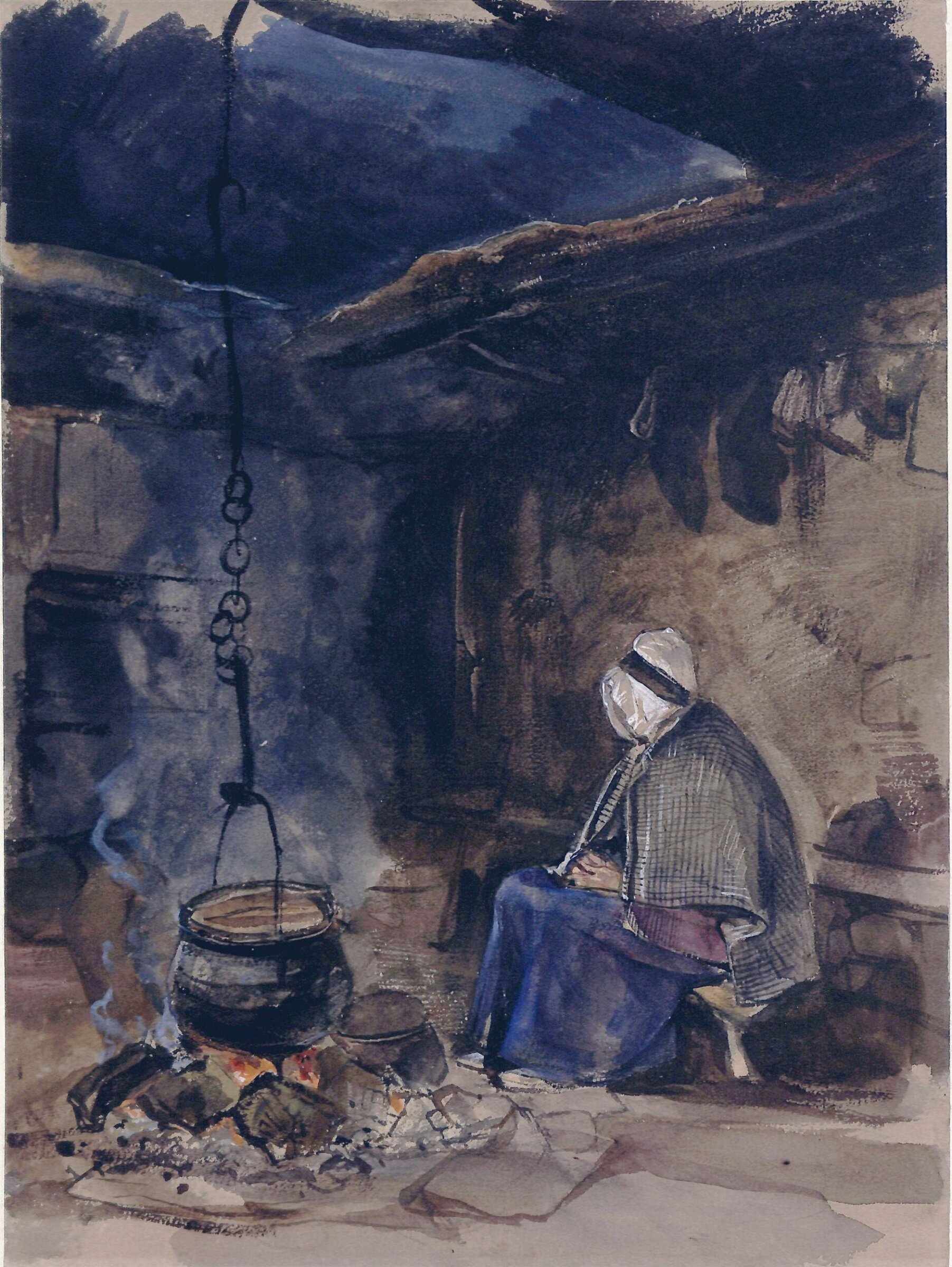A Cottage Interior: Watching the Pot Boil, John Frederick Lewis, 1831-1832