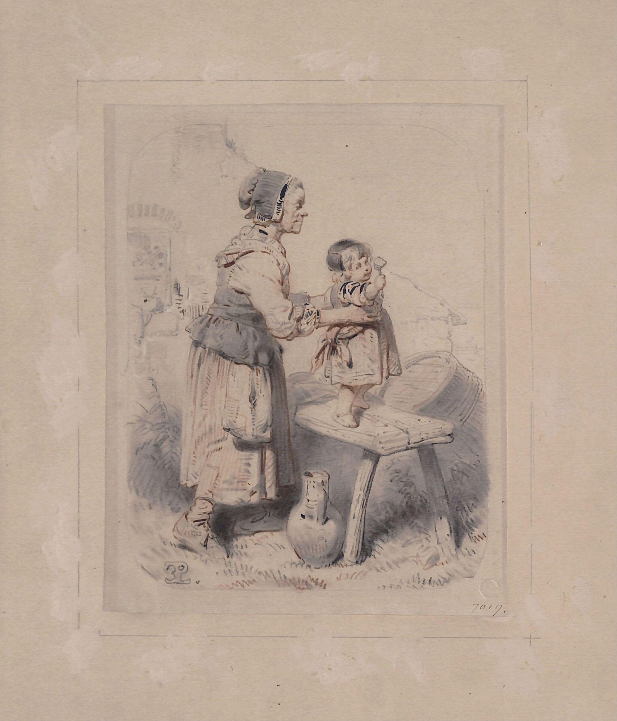 Old Woman and Child, Eugène Modeste Edmond Lepoittevin, ca. 1825-70
