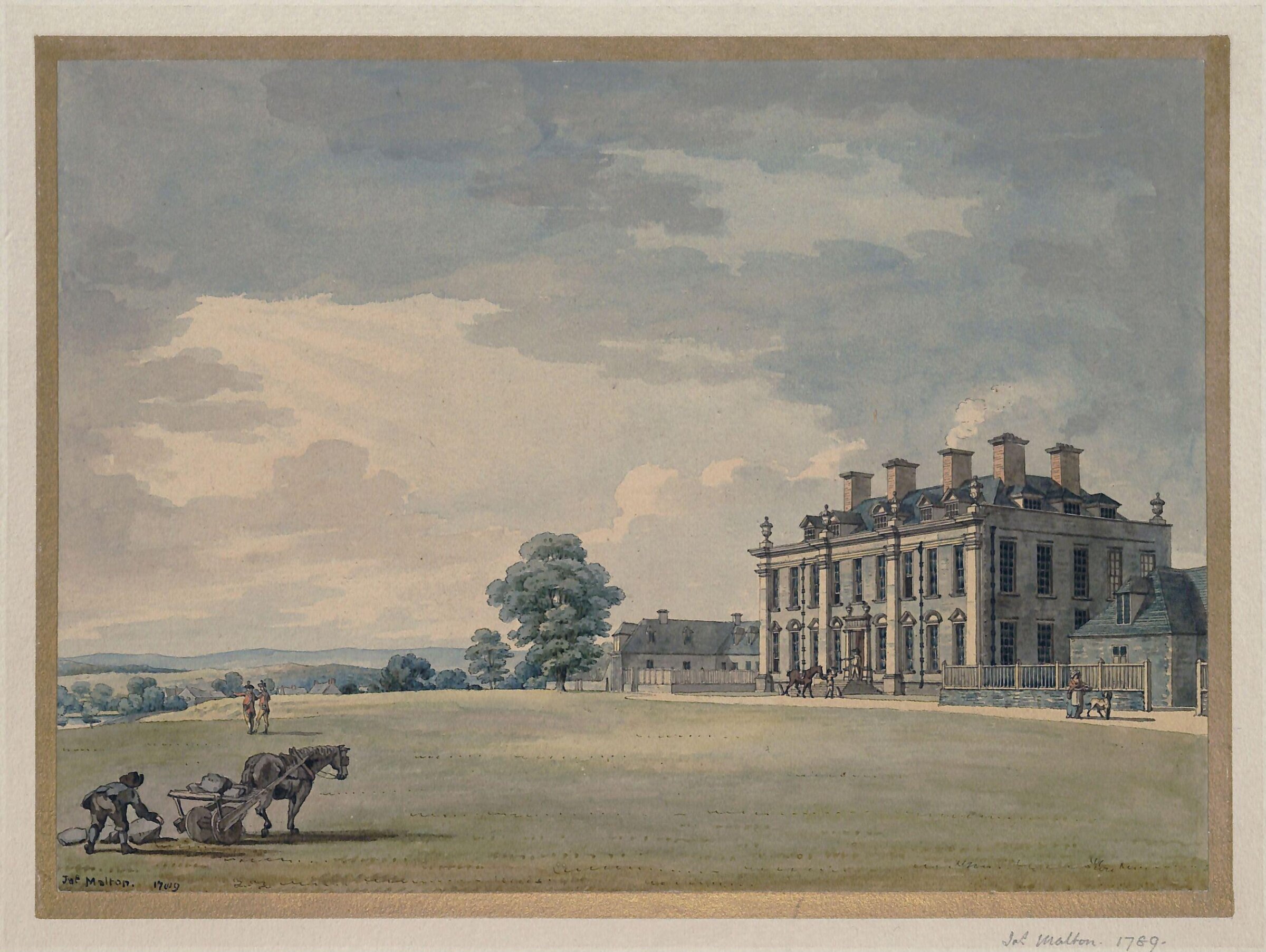 A Country Mansion, James Malton, 1789
