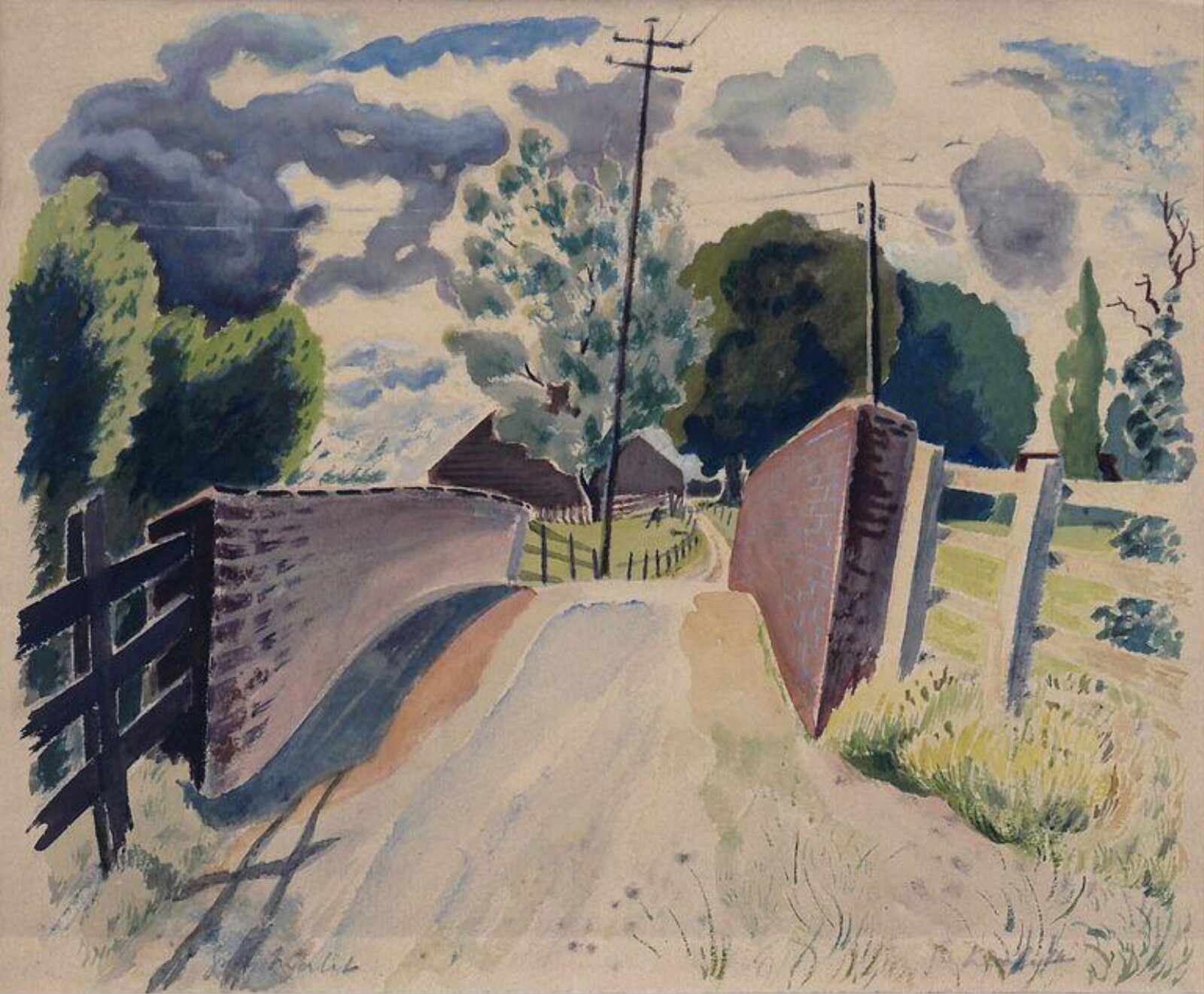 Bridge in a Lane, Guy Malet, mid 20th century
