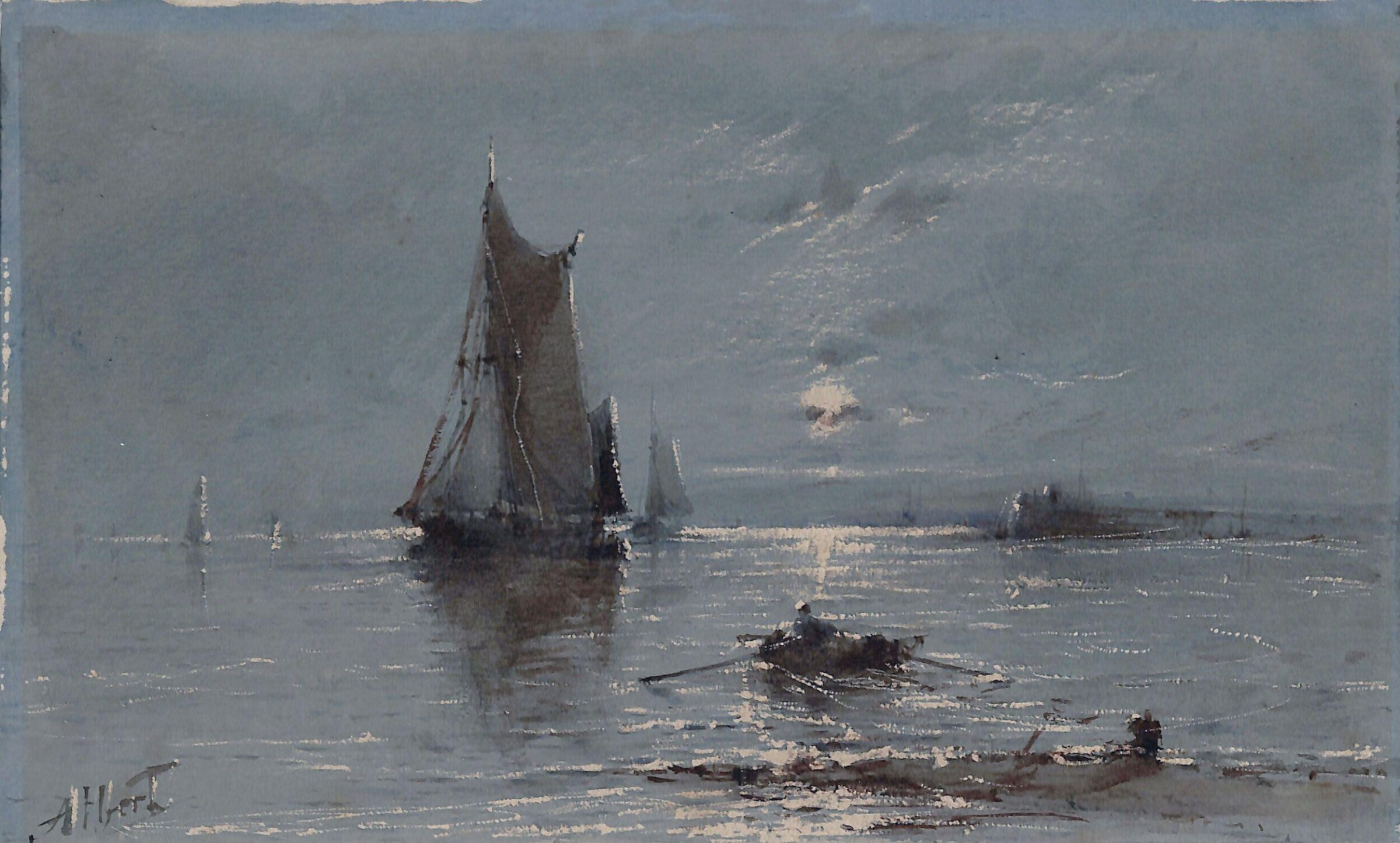 Moonlight Scene, Albert Ernest Markes, 1885-1901