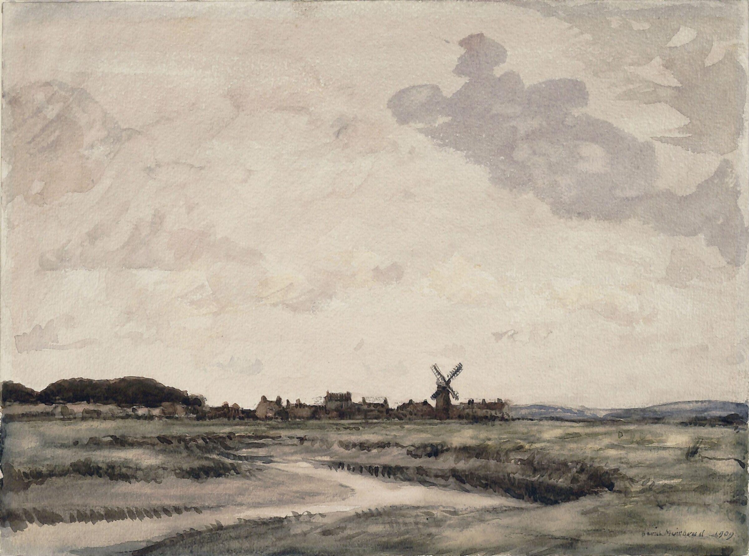 Landscape with Windmill, David Muirhead, 1909