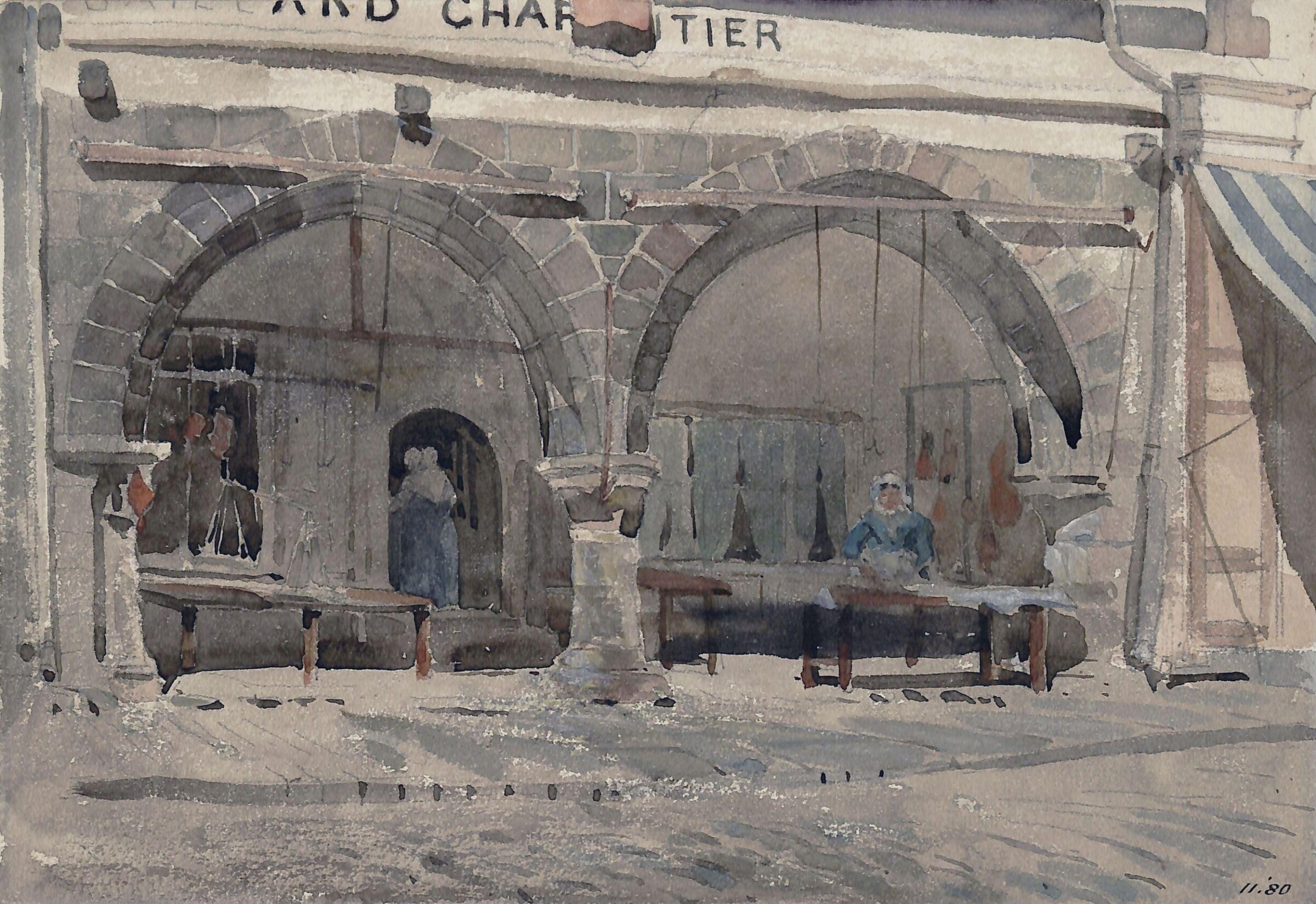 Old arched building at Bol, Brittany, Walter Paris, late 19th century