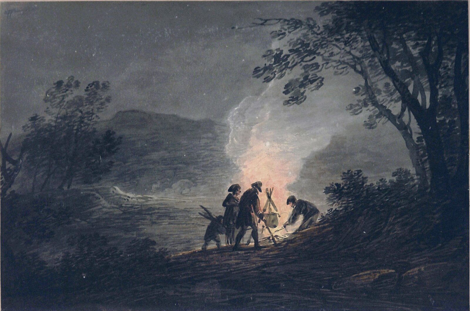 Figures round a Blazing Fire, William Payne, ca. 1776-1830