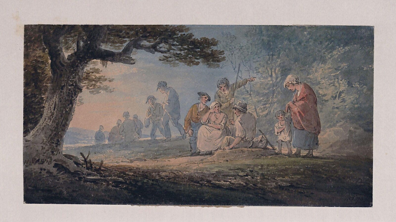 Landscape with figures, Payne, ca. 1770-1830