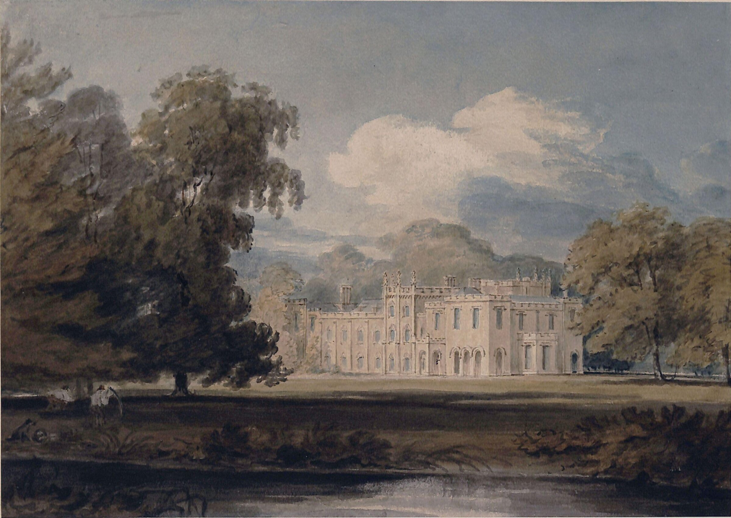 Castellated mansion in a park, Rawle, 1850s