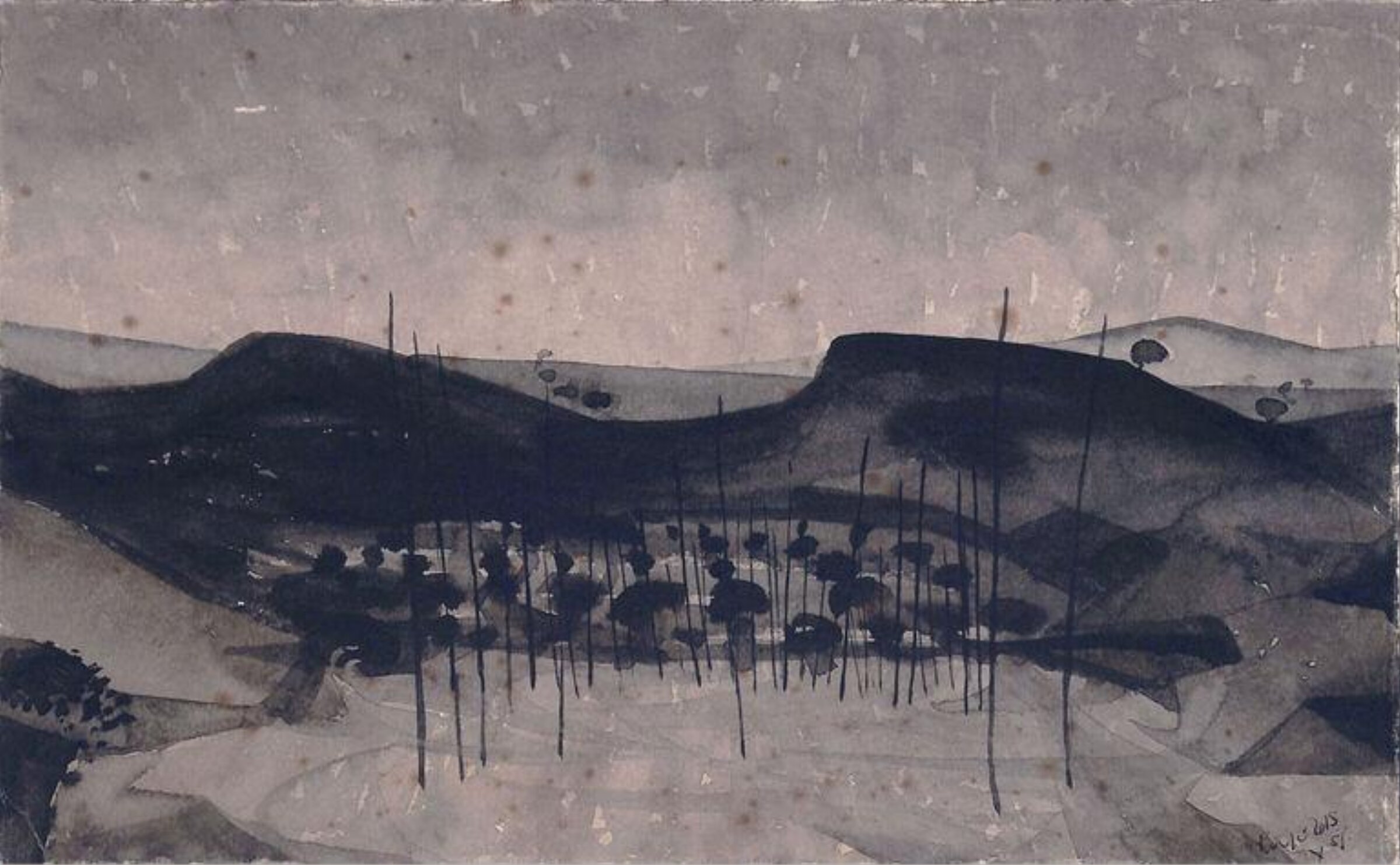 Landscape in brown and black, Alan Munro Reynolds, 1957