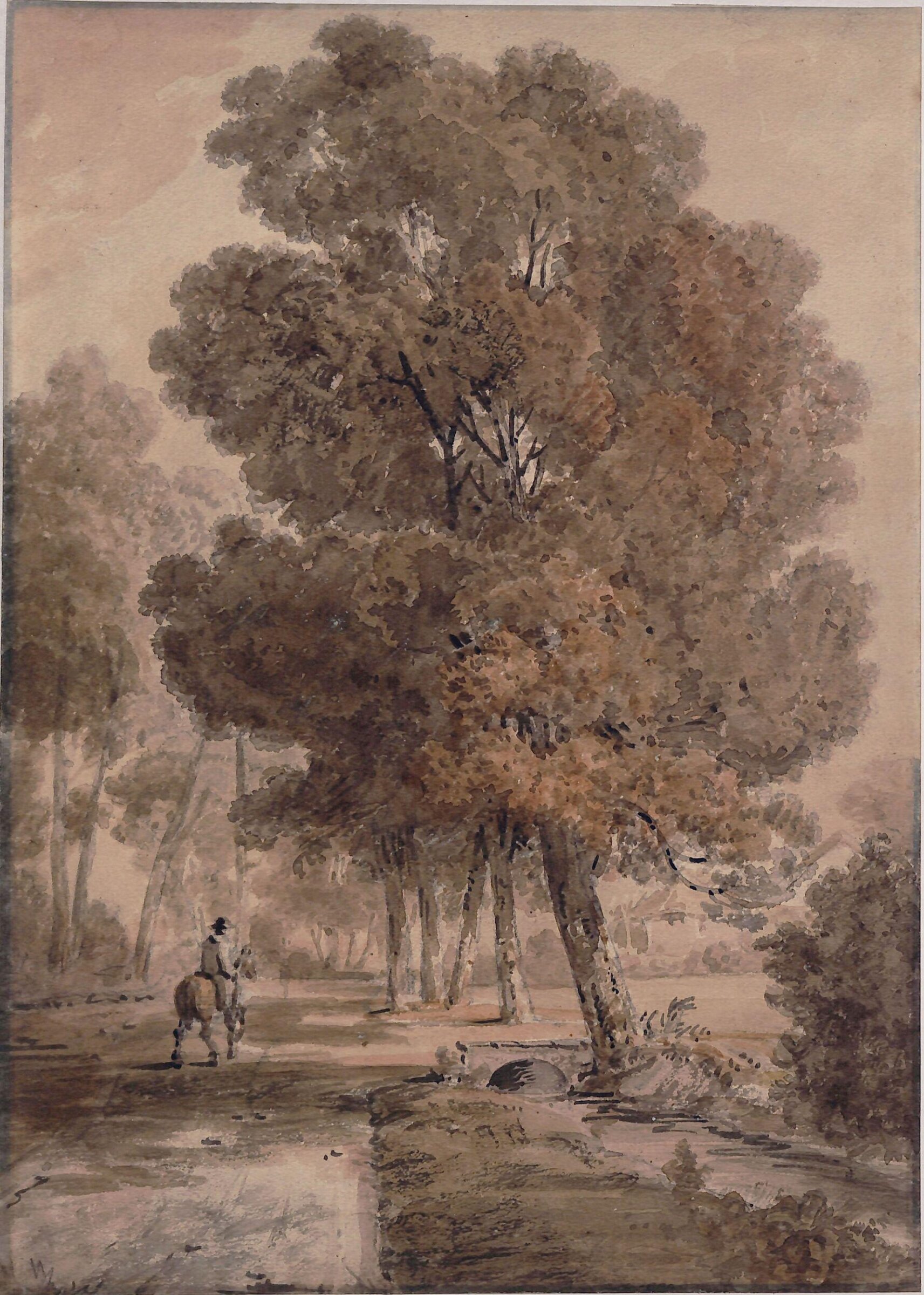 Landscape with horsemen, Reinagle, ca. 1800-50