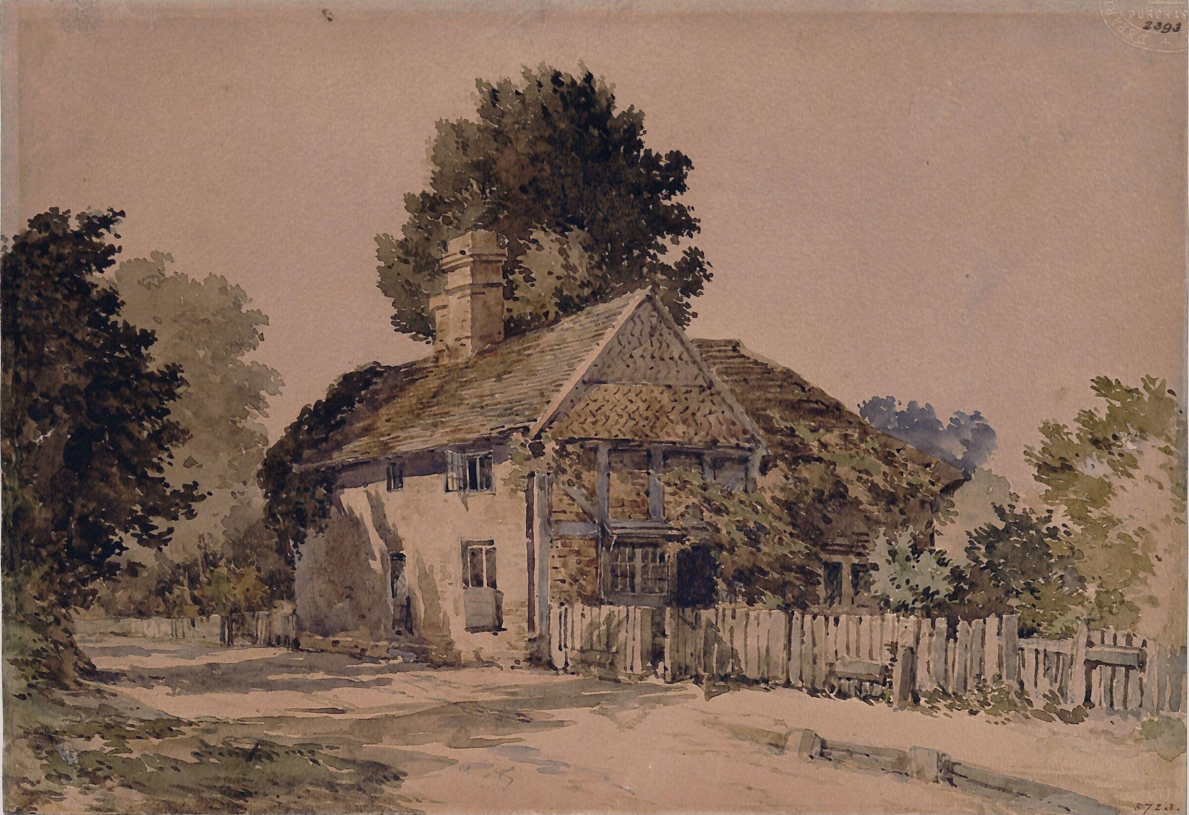 Cottage near Shere, Surrey, Pyne, mid 19th century
