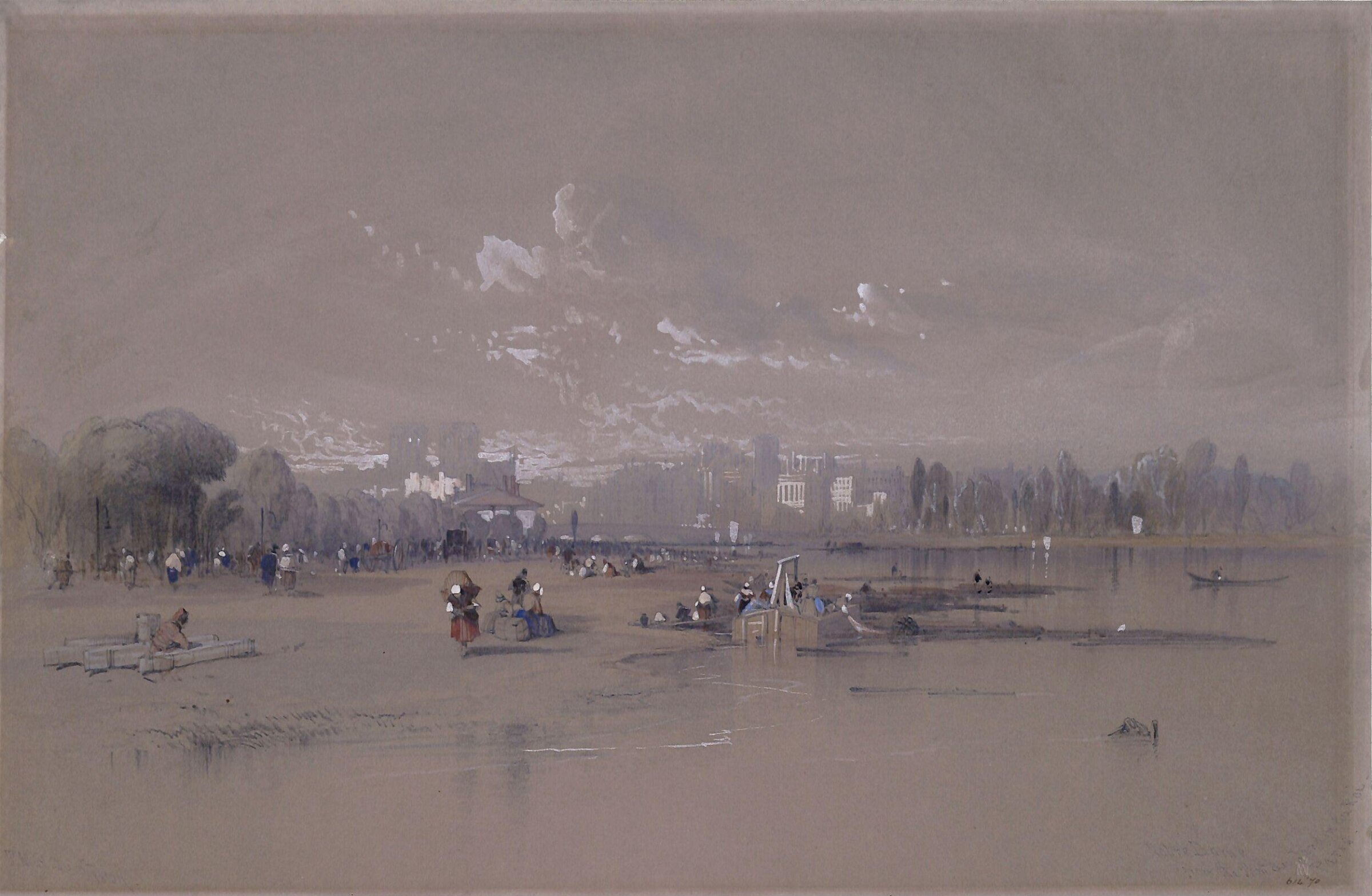Notre Dame from the Pont du Jardin du Roi, Paris, Richardson, 1837