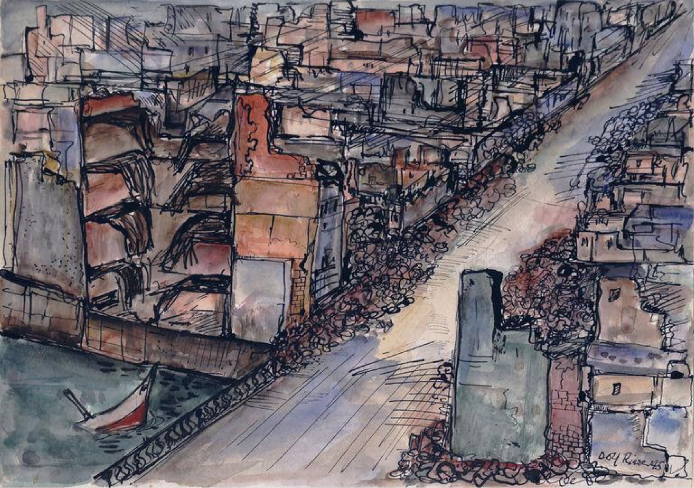 Hamburg Bombed, Dolf Rieser, 1945