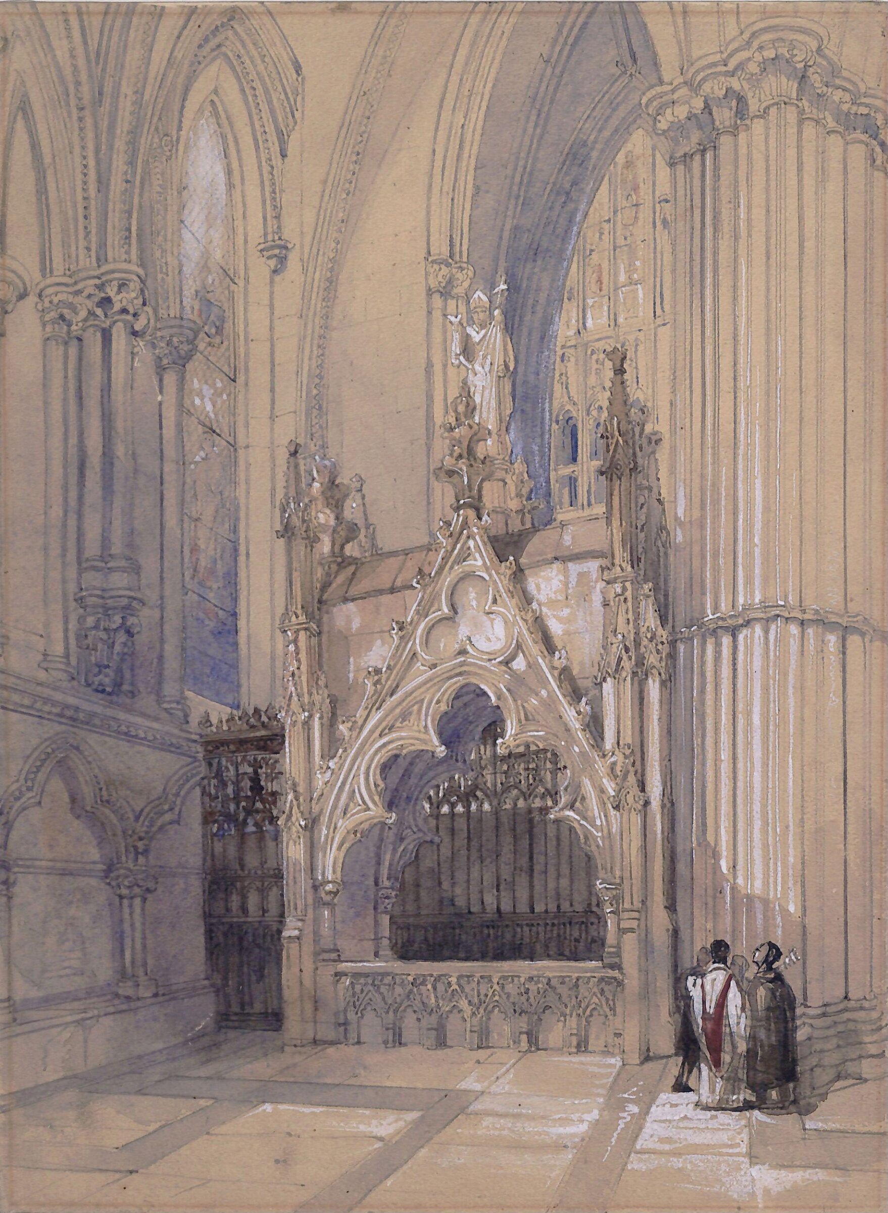 Monument of Archbishop Greenfield in the Eastern Aisle of the North Transept of York Minster, Richardson, ca. 1842-1877