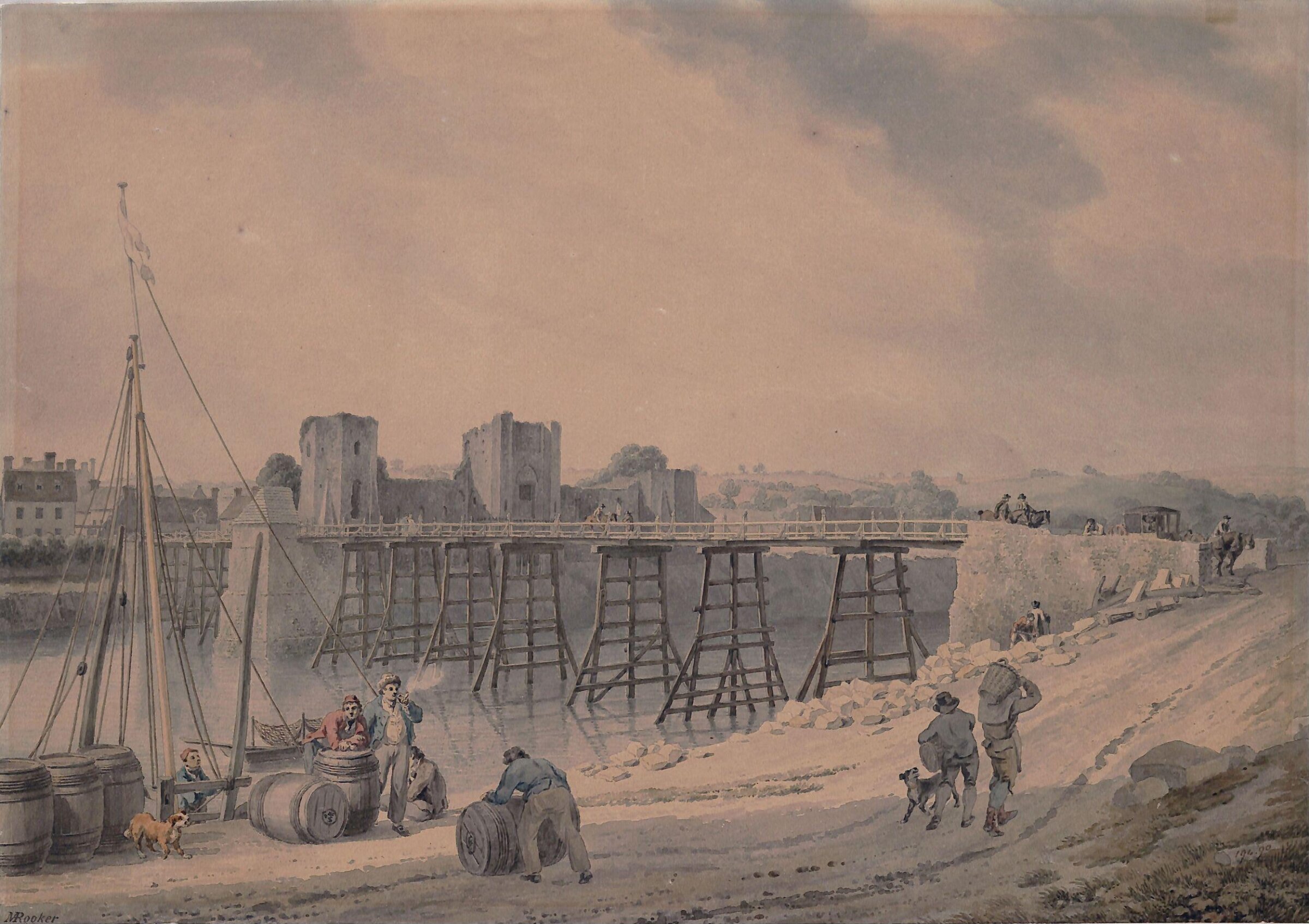 Newport on the Usk, Monmouthshire, Rooker, ca. 1760-1801