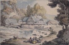 River Scene with Figures and Buildings thumbnail 1