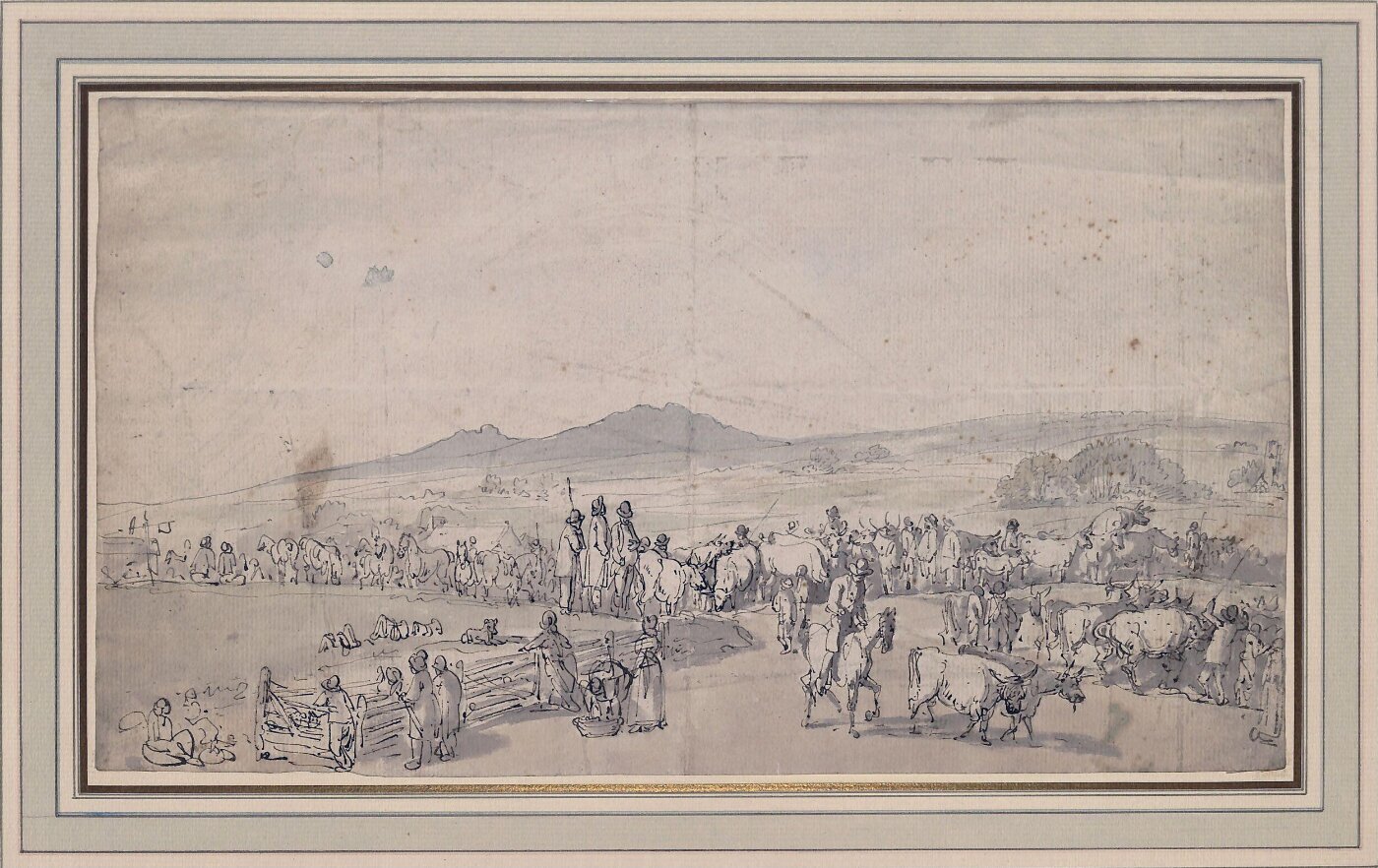 Thomas Rowlandson, Cattle Market at Router Rocks, Cornwall